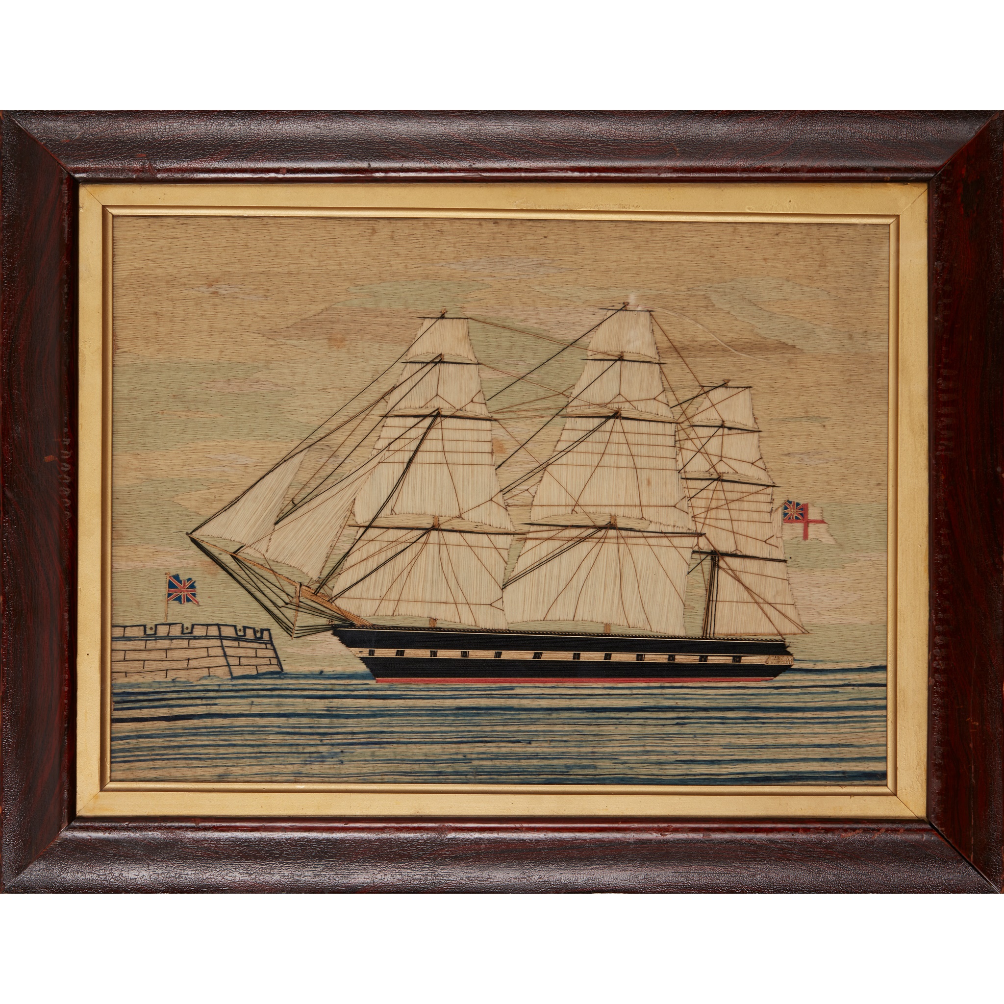 VICTORIAN SAILOR WOOLWORK 'WOOLIE' PICTURE