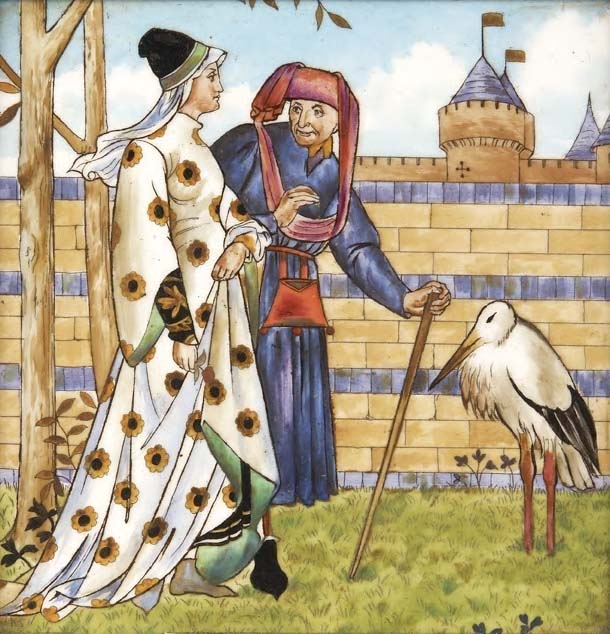 Henry Stacey Marks RA (1829 - 1898) A framed Minton 'Seven Ages of Man' tile,