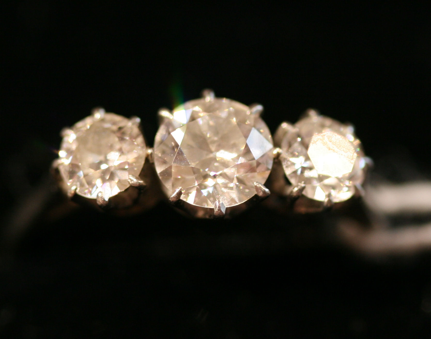 A diamond three stone ring