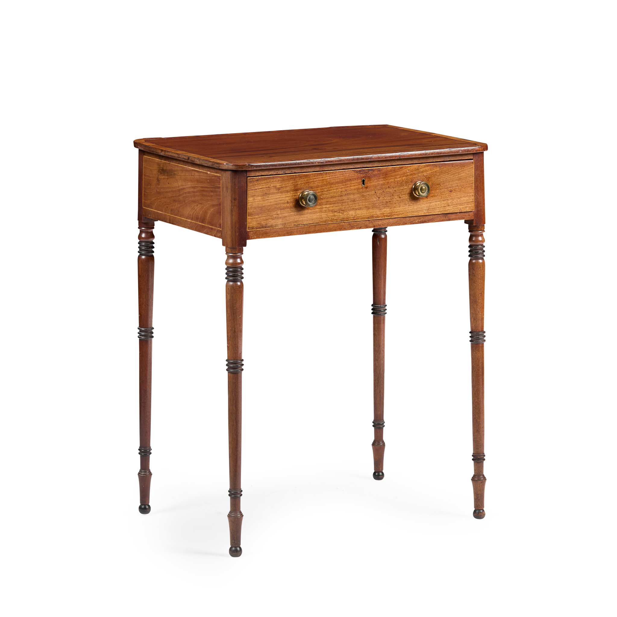 REGENCY MAHOGANY AND EBONISED OCCASIONAL TABLE