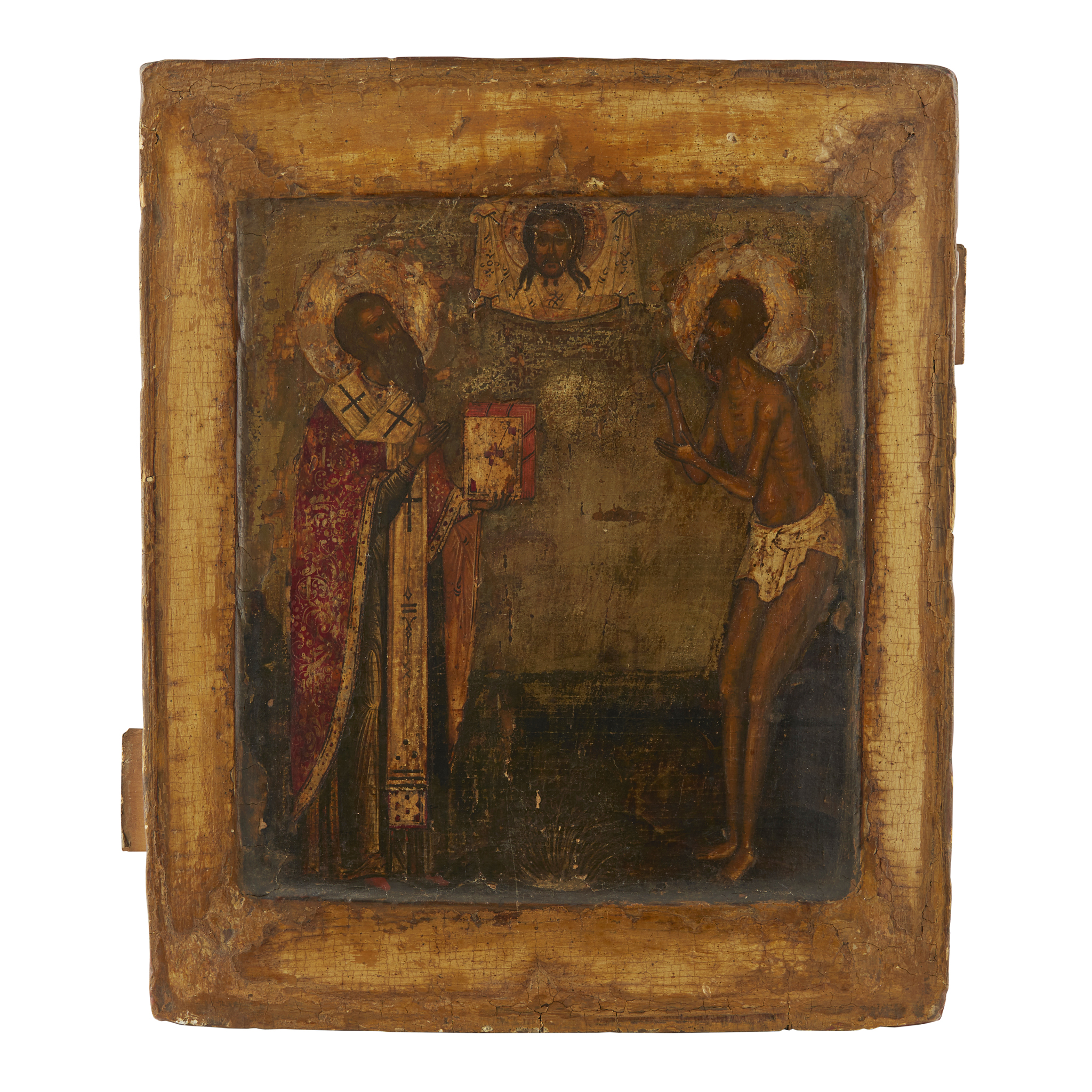 EASTERN ORTHODOX ICON, DEPICTING THE MANDYLION WITH SAINTS