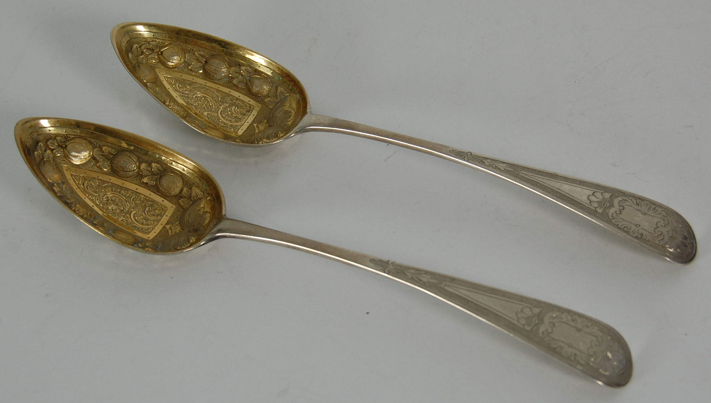 Aberdeen - a pair of Scottish provincial berry spoons