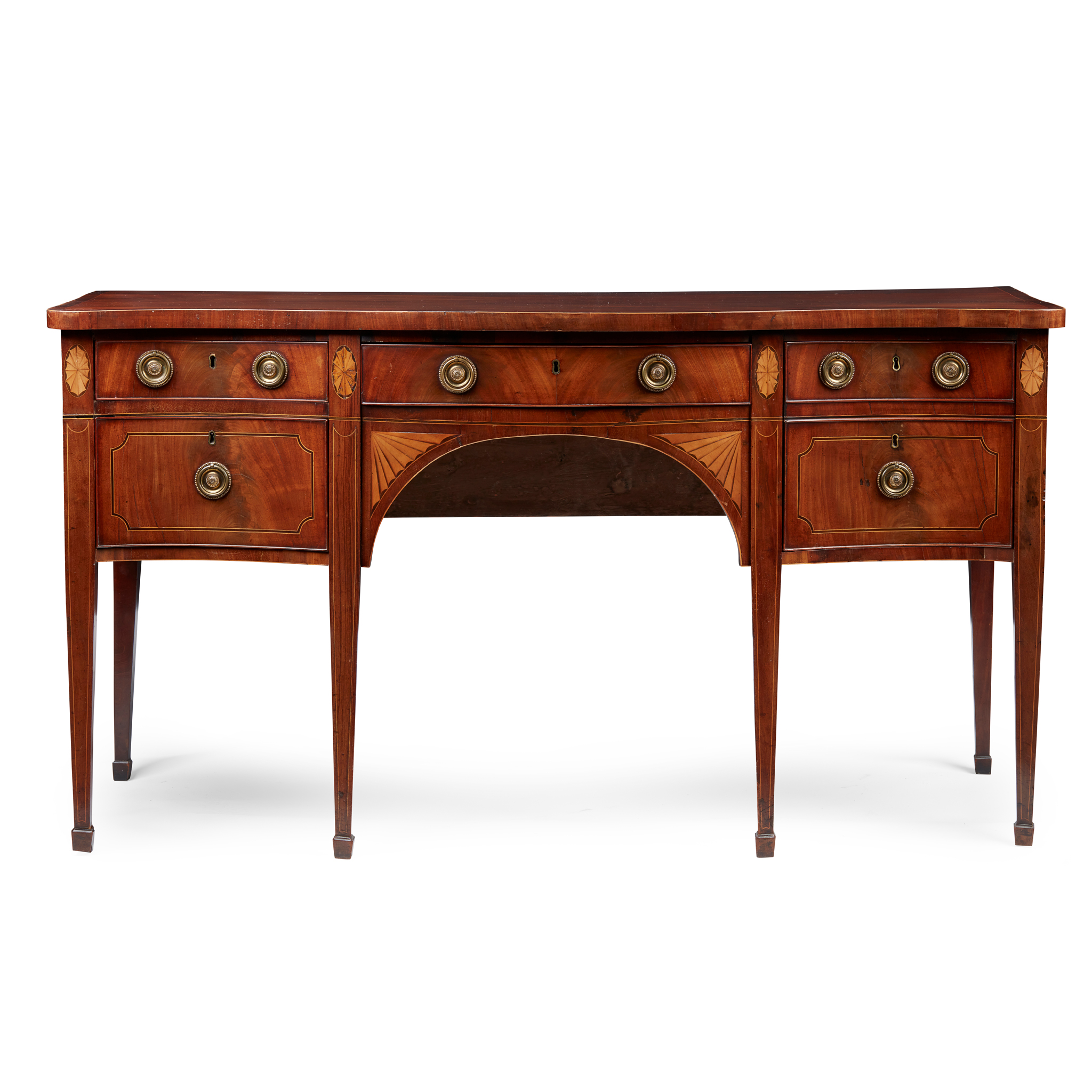 GEORGE III MAHOGANY SERPENTINE SIDEBOARD