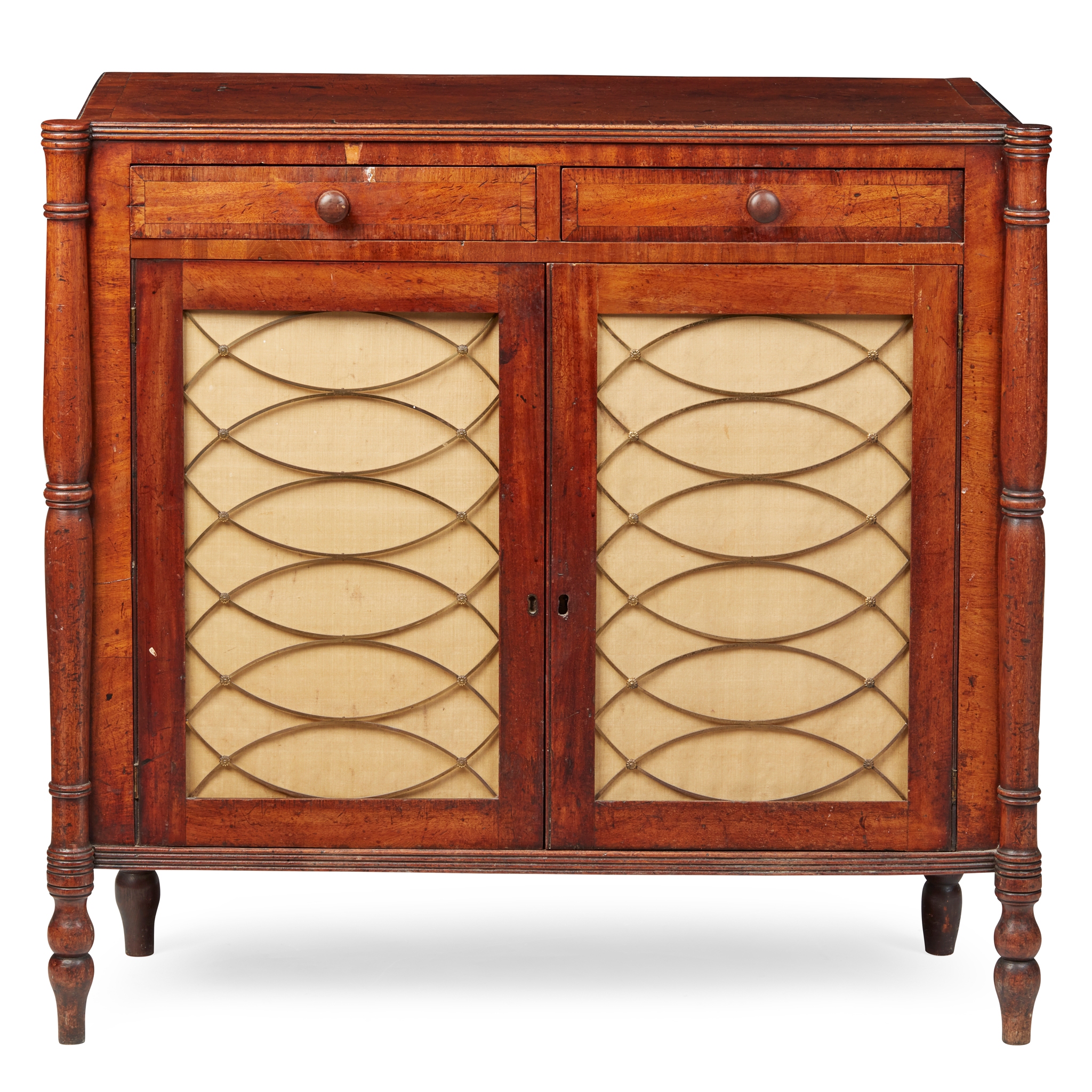 REGENCY MAHOGANY AND GONCALO ALVES SIDE CABINET