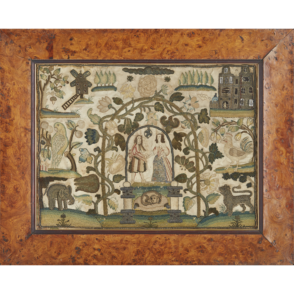 CHARLES II STUMPWORK PICTURE