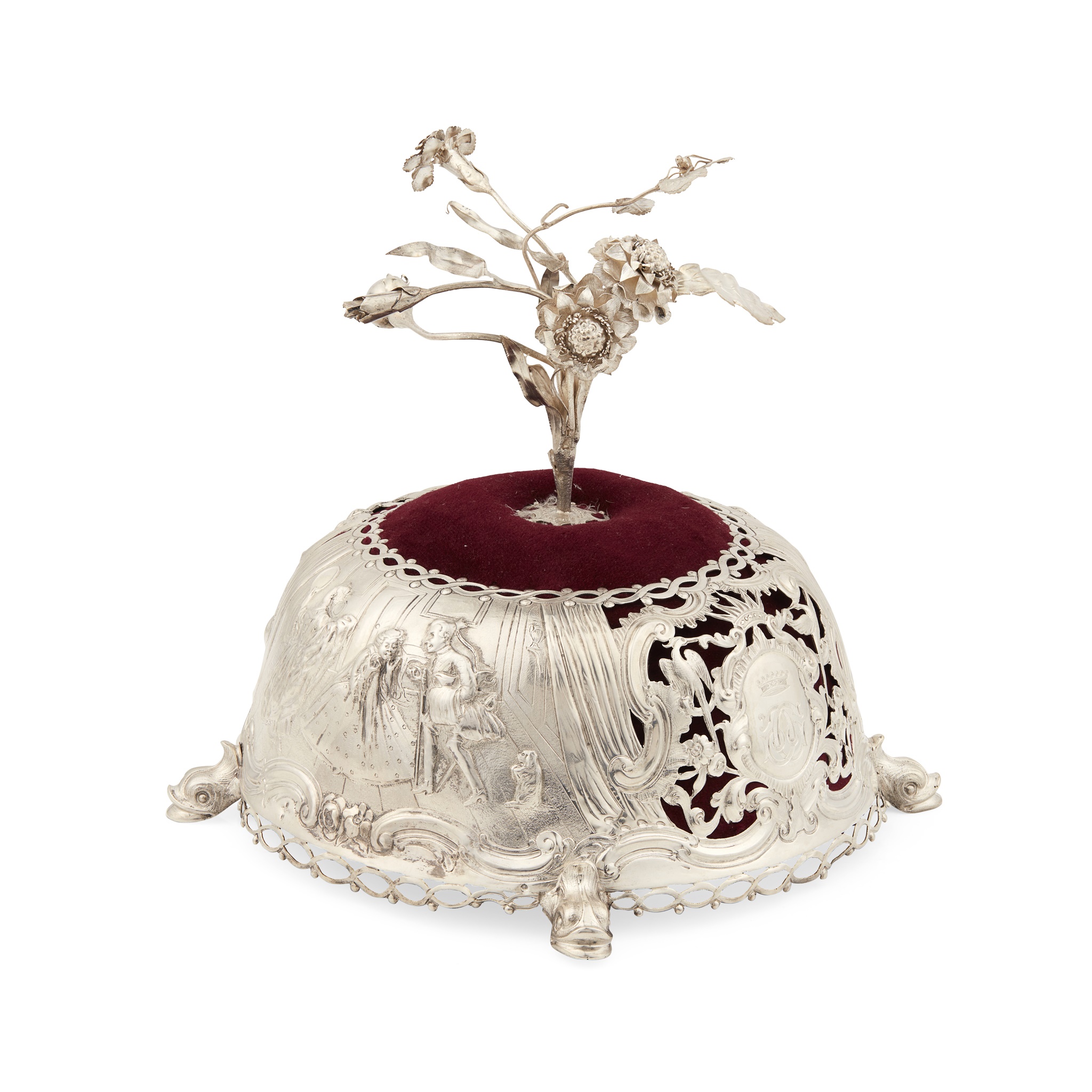 A LARGE LATE VICTORIAN PIN CUSHION