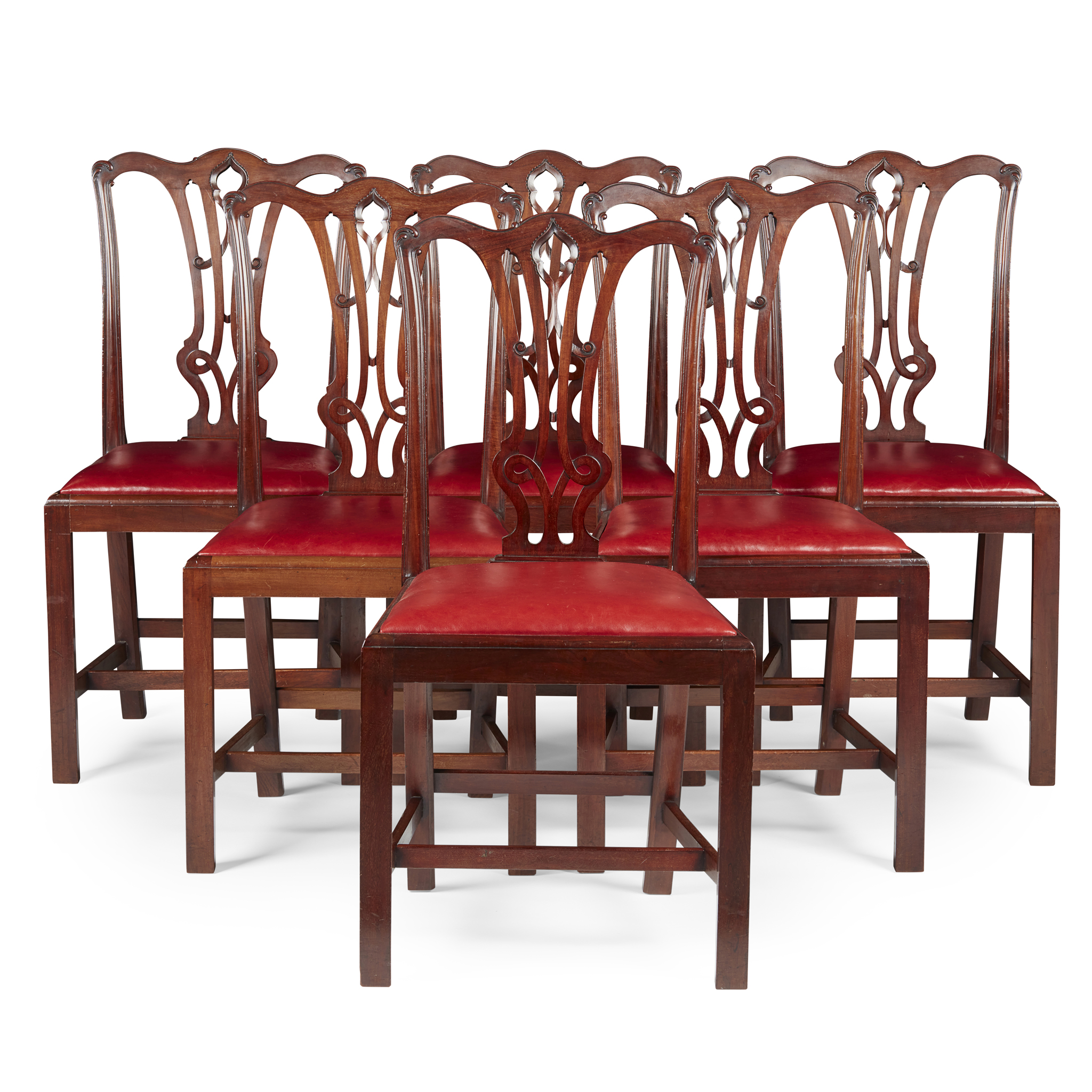 SET OF EIGHT GEORGE III STYLE MAHOGANY DINING CHAIRS