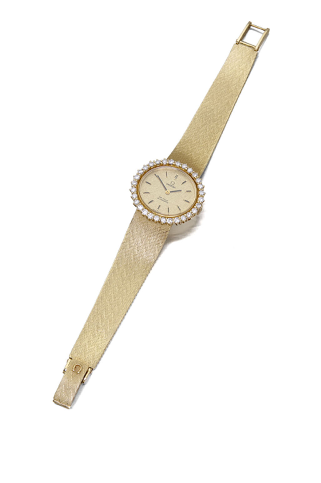 OMEGA - a lady's 18ct gold and diamond set De Ville wrist watch,