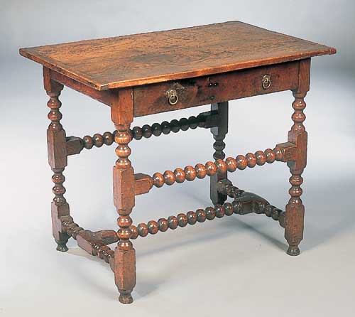 A 17th century oak side table