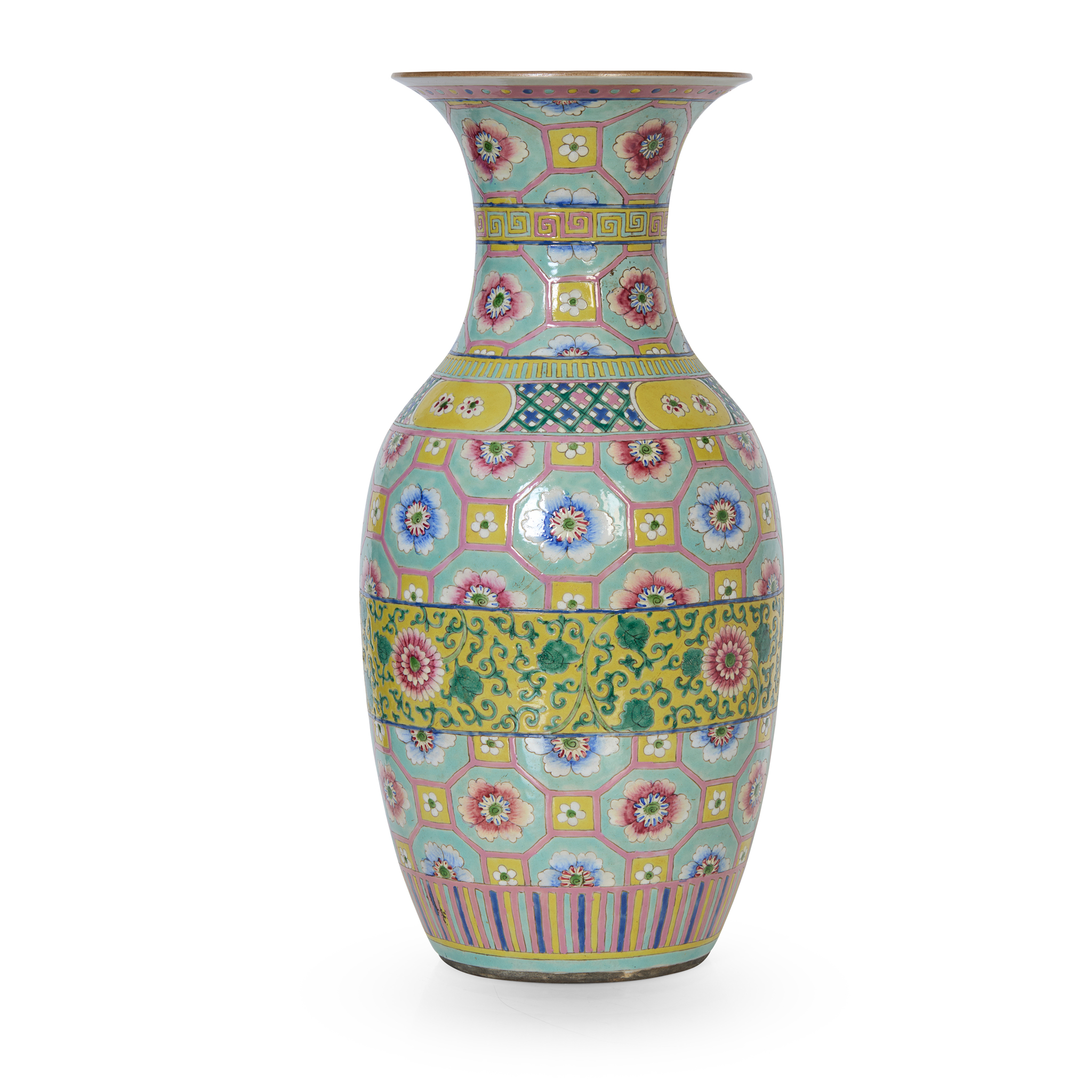 CHINESE FAMILLE ROSE BALUSTER VASE