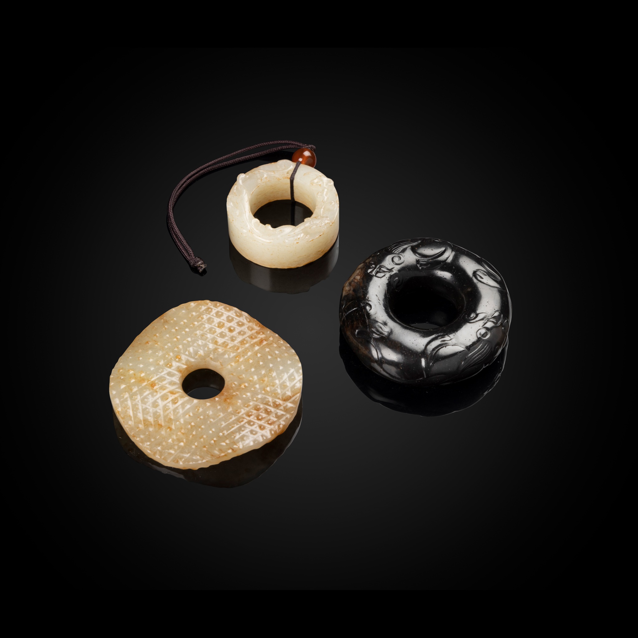 GROUP OF THREE JADE CARVINGS