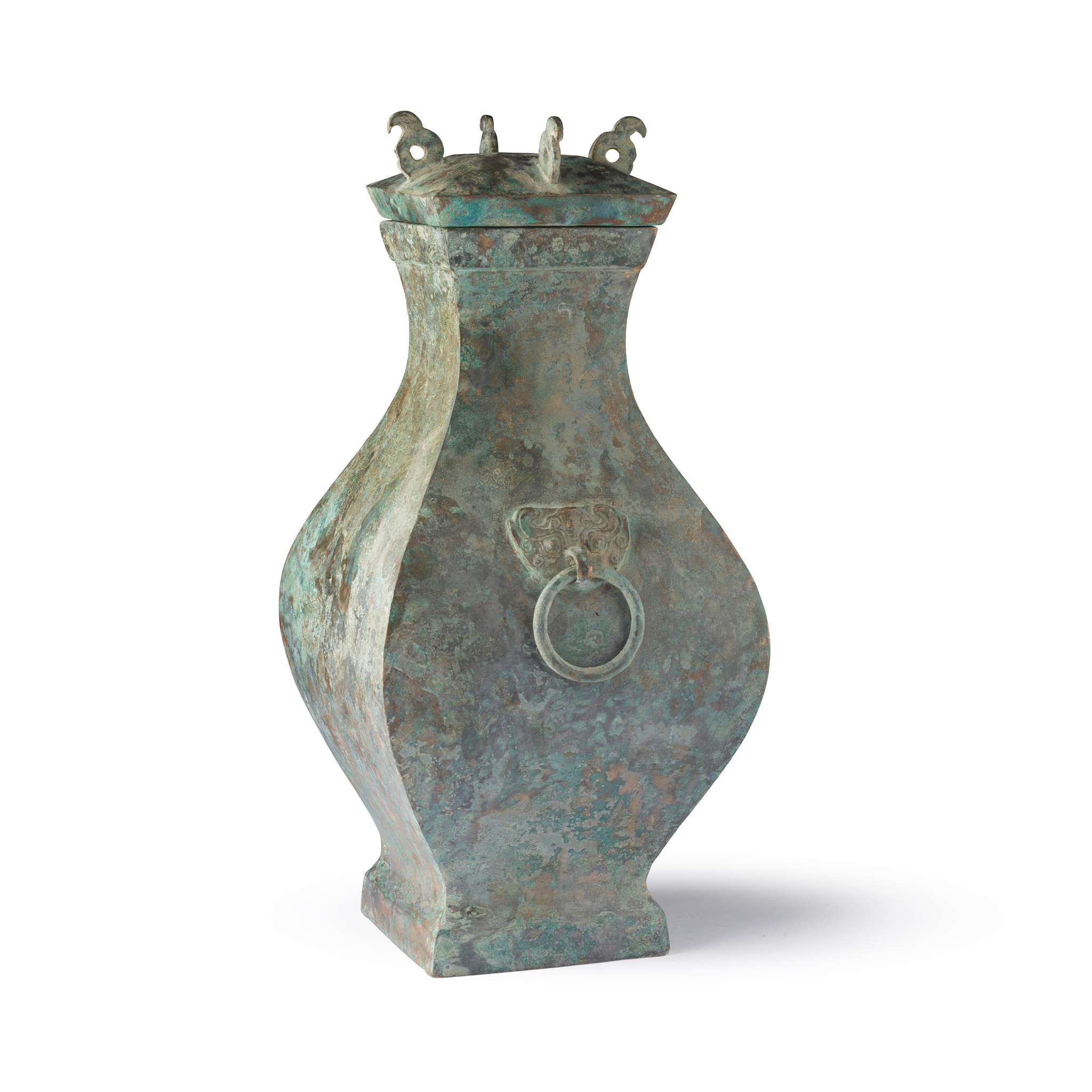 BRONZE RITUAL VESSEL WITH COVER, FANGHU