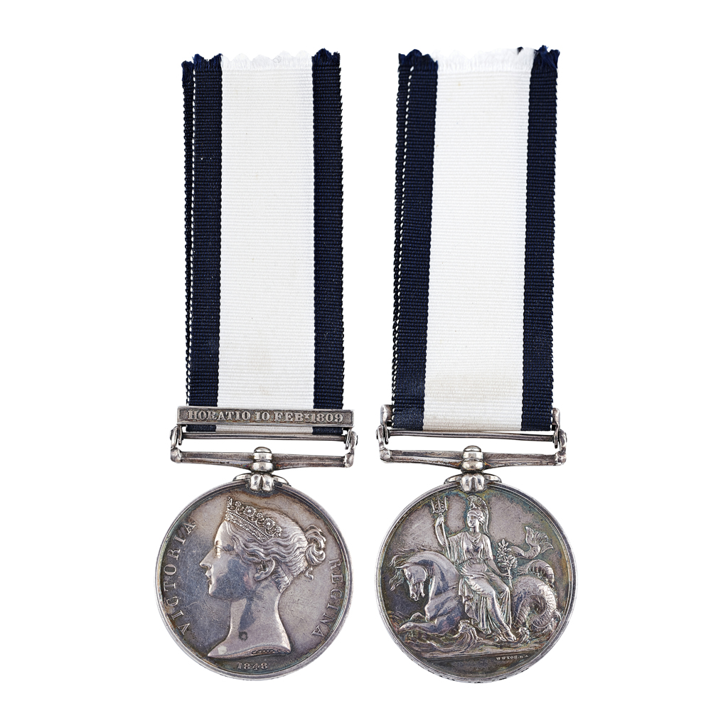 A scarce Naval General Service medal and clasp - Horatio 10 Feby 1809