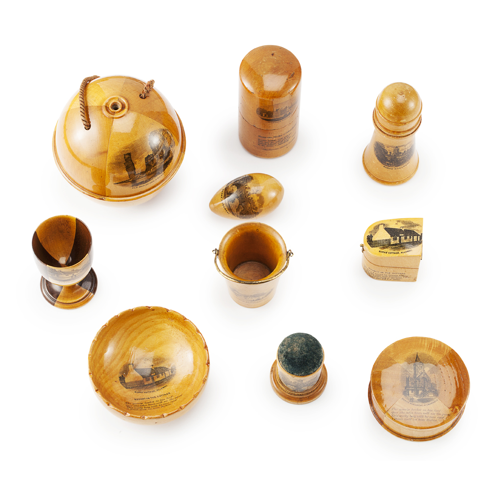 A LARGE GROUP OF MAUCHLINE WARE