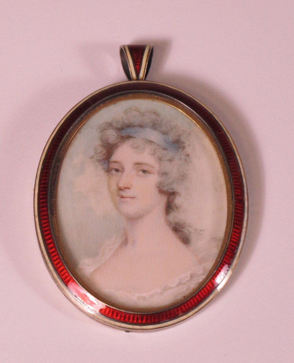 A late 18th century Continental portrait miniature of a lady