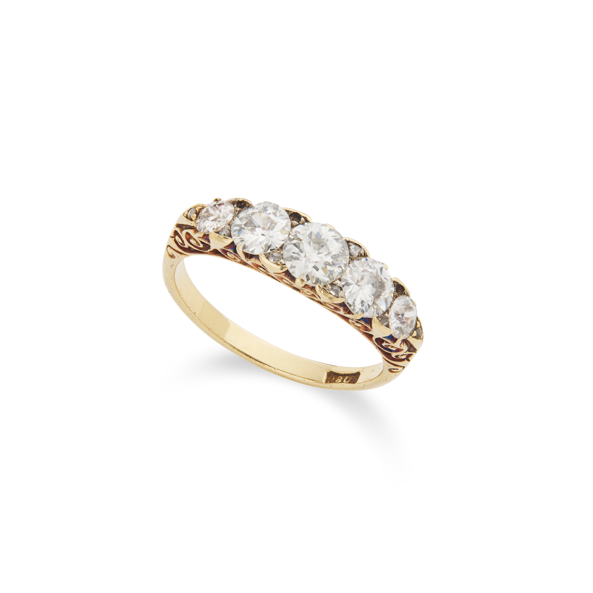 A diamond five-stone ring