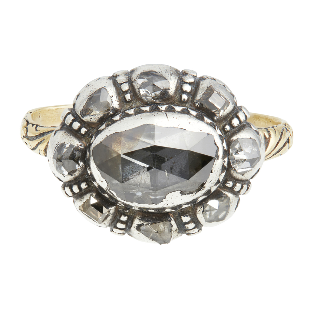 A Georgian diamond set cluster ring