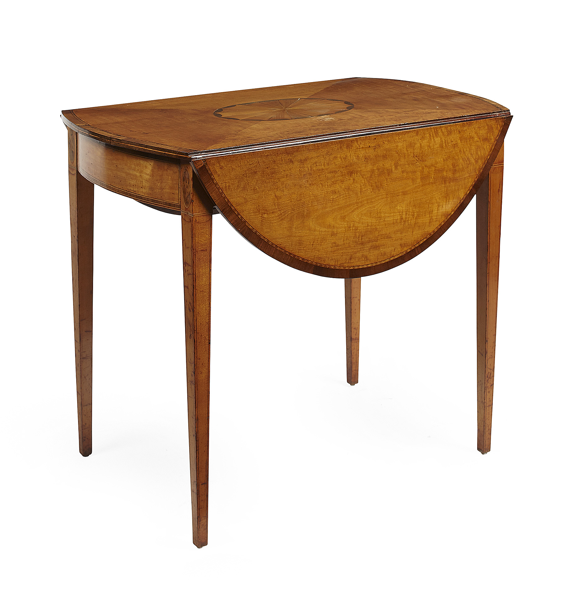 GEORGE III SATINWOOD CROSSBANDED PEMBROKE TABLE