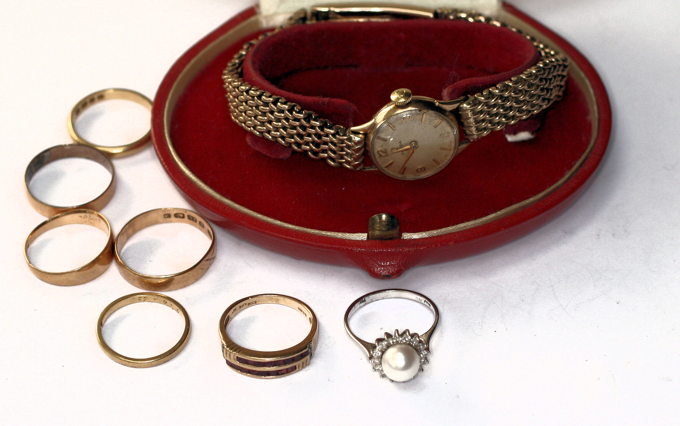 OMEGA - a lady's 9ct gold wrist watch