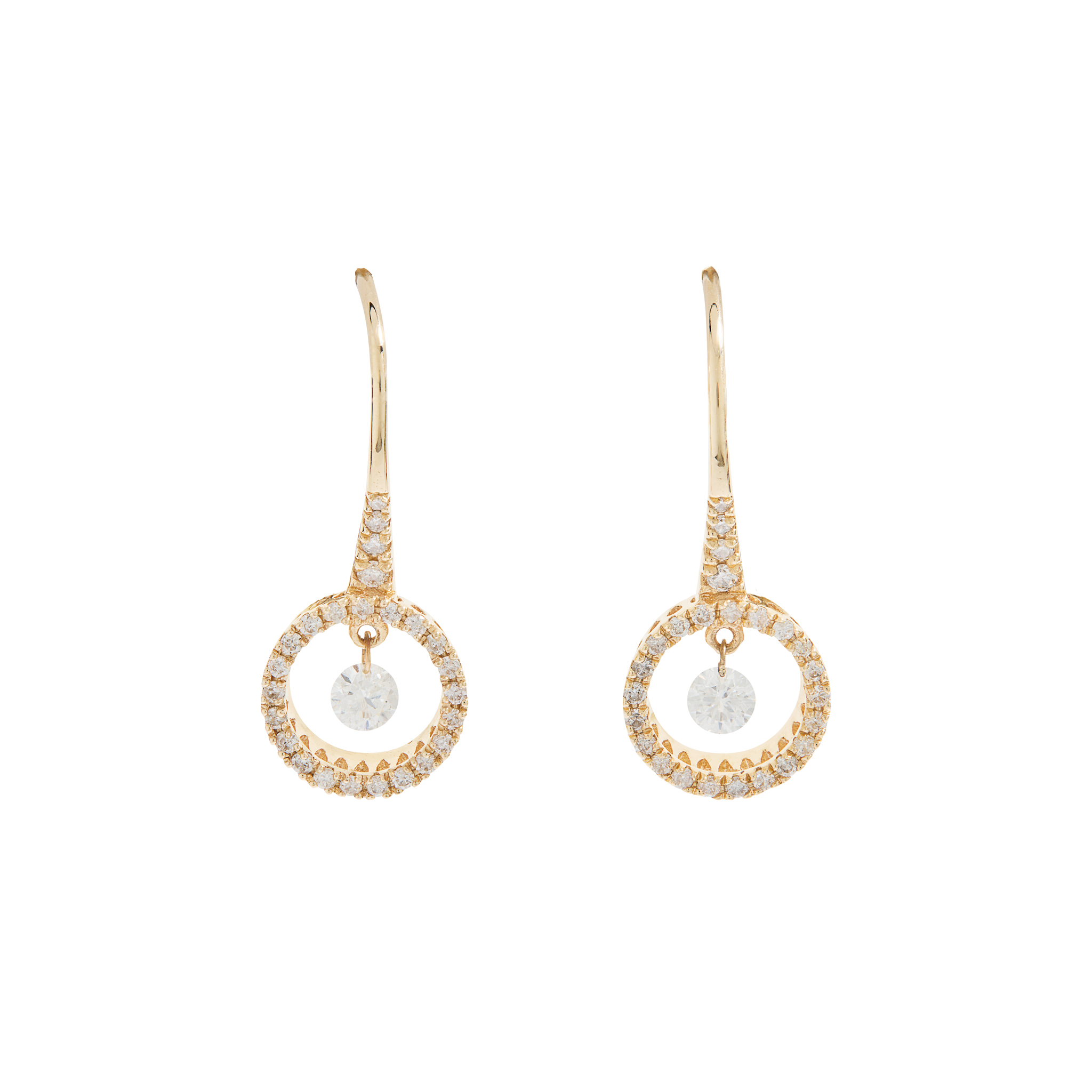 A Pair of 18ct gold Diamond Pendent Earrings