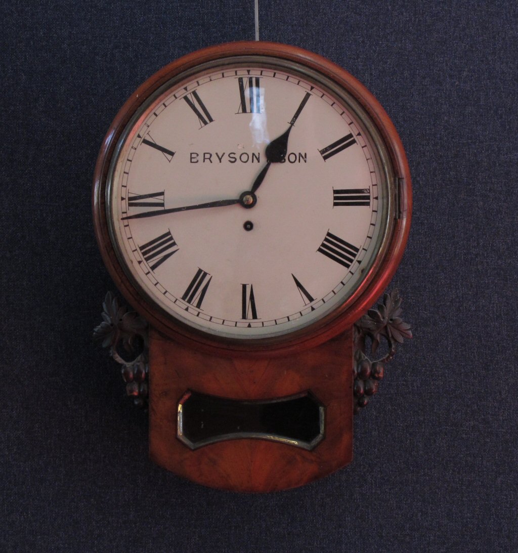 A 19th century mahogany wall clock By Bryson & Son