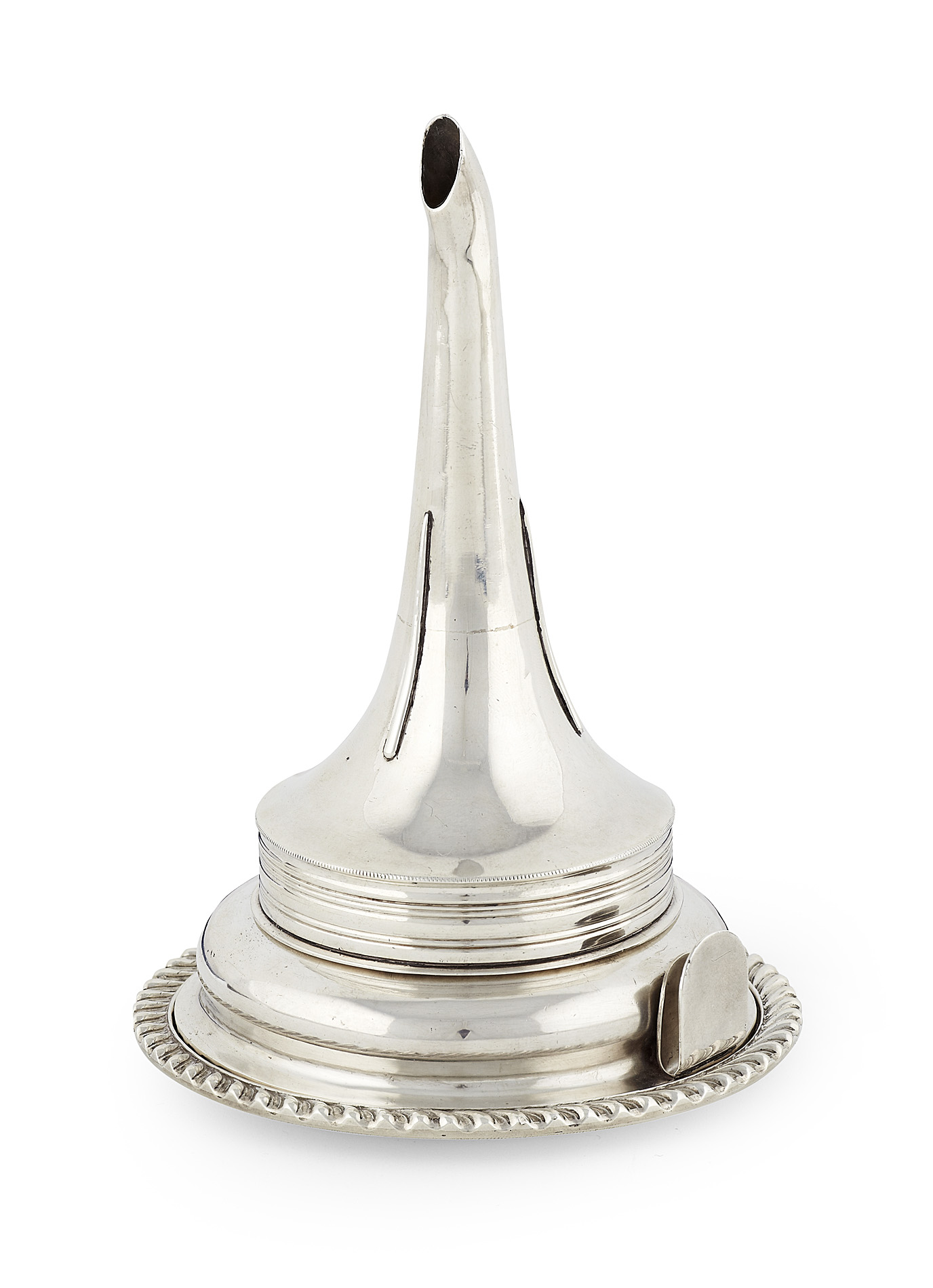 A George III wine funnel and stand