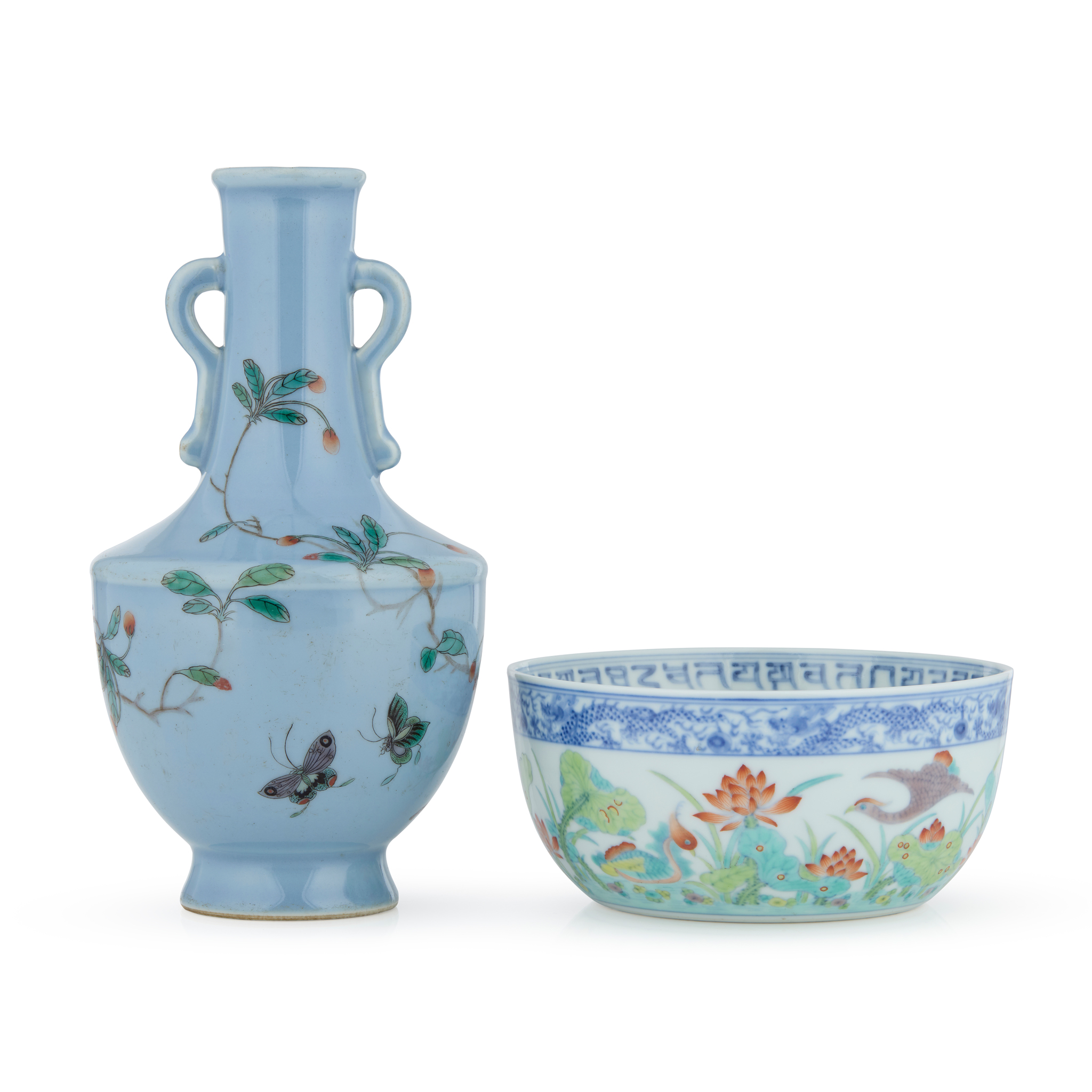 TWO CHINESE FAMILLE ROSE WARES