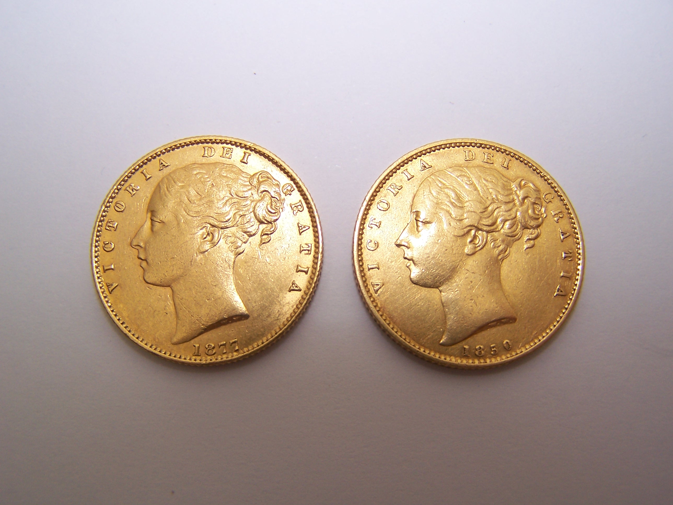 A Victorian shield back sovereign