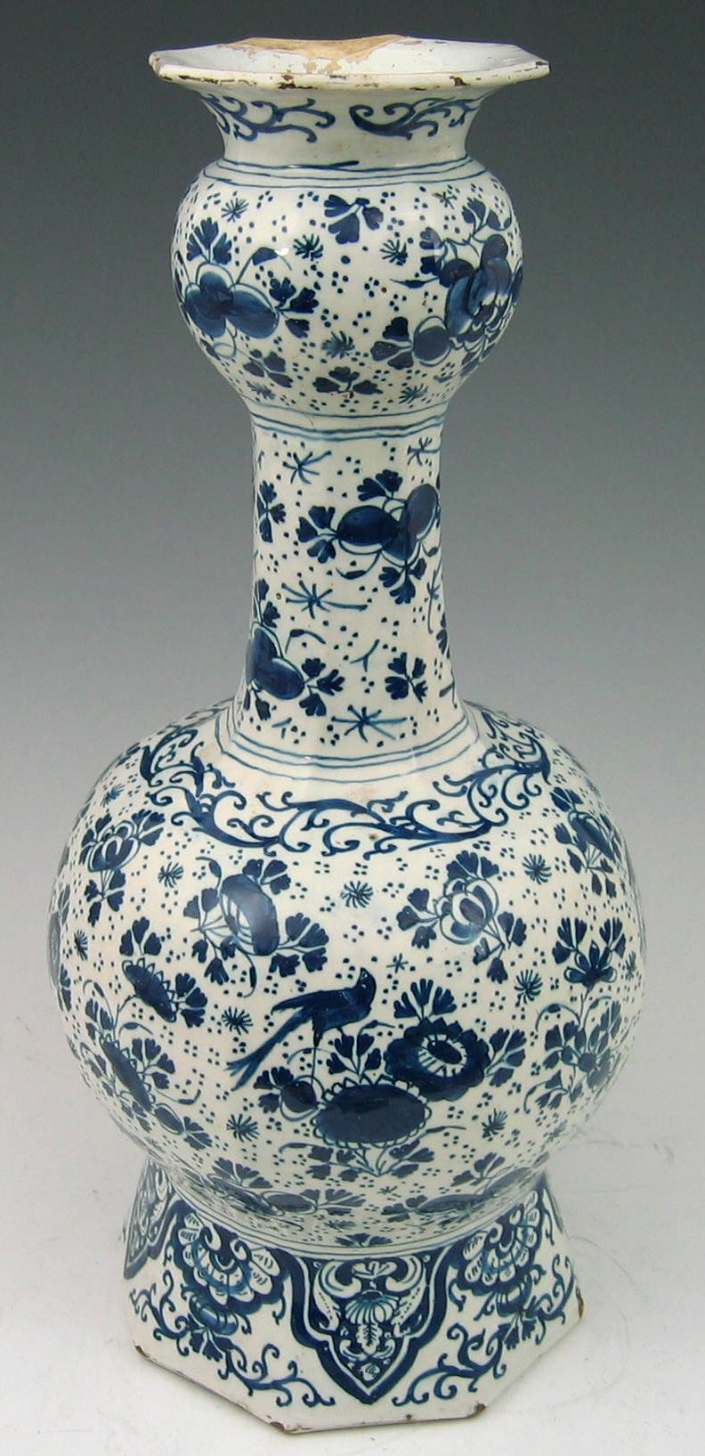 A 19th century Dutch Delft vase,