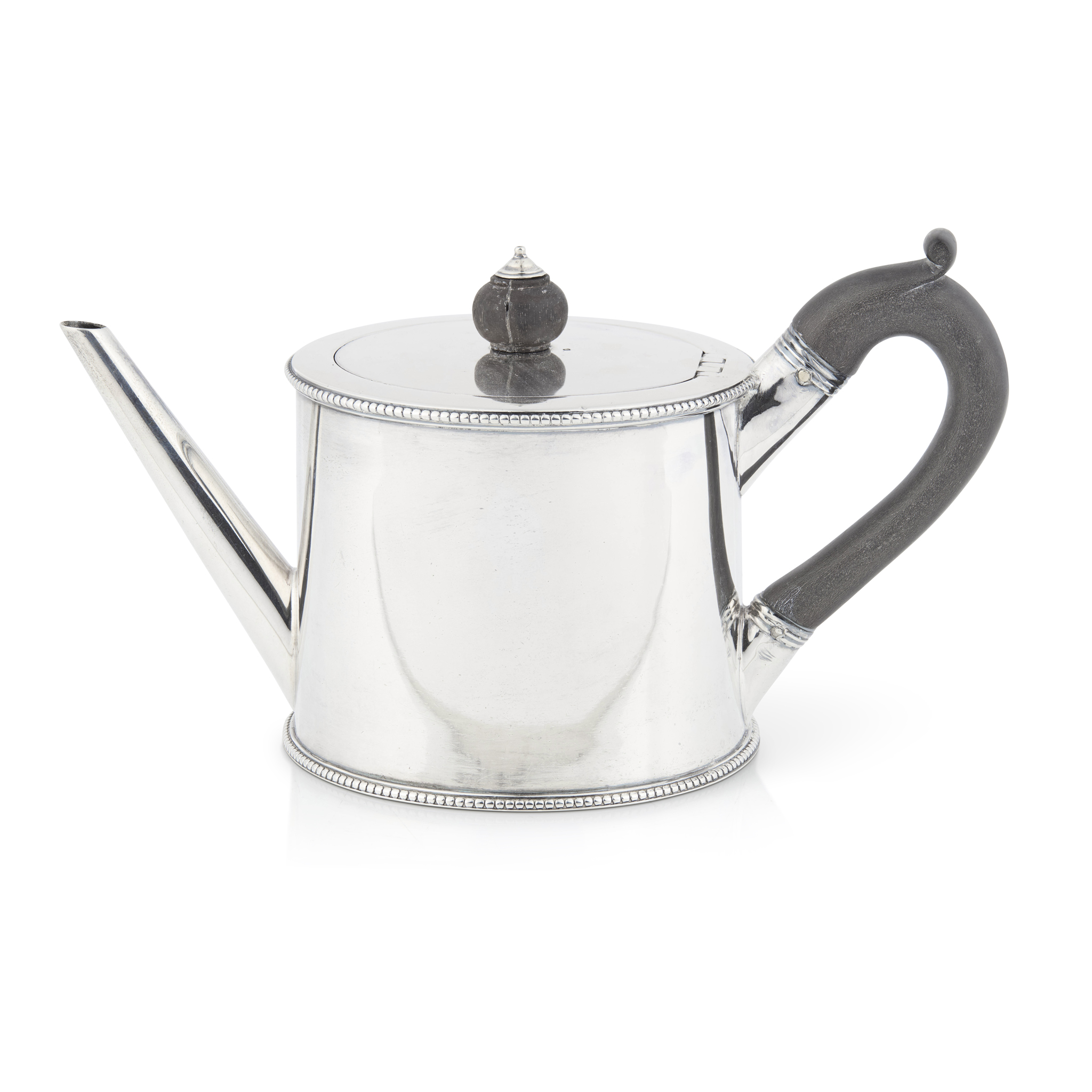 A GEORGE III DRUM TEAPOT
