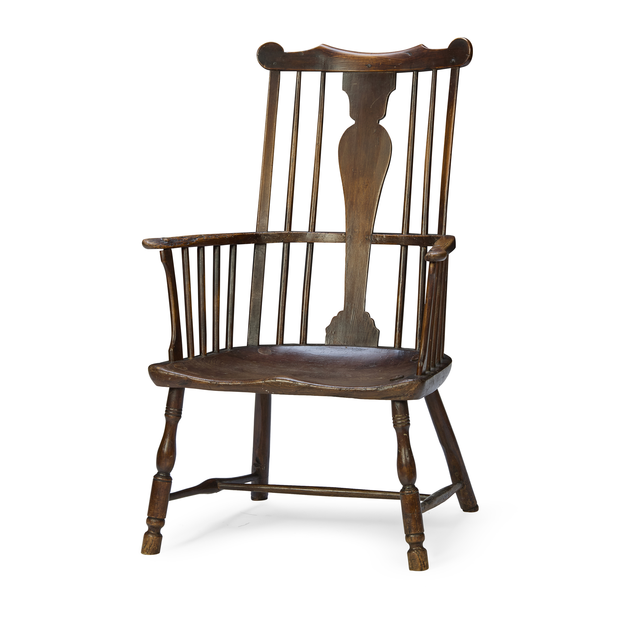 ENGLISH ELM AND ASH COMB BACK ARMCHAIR