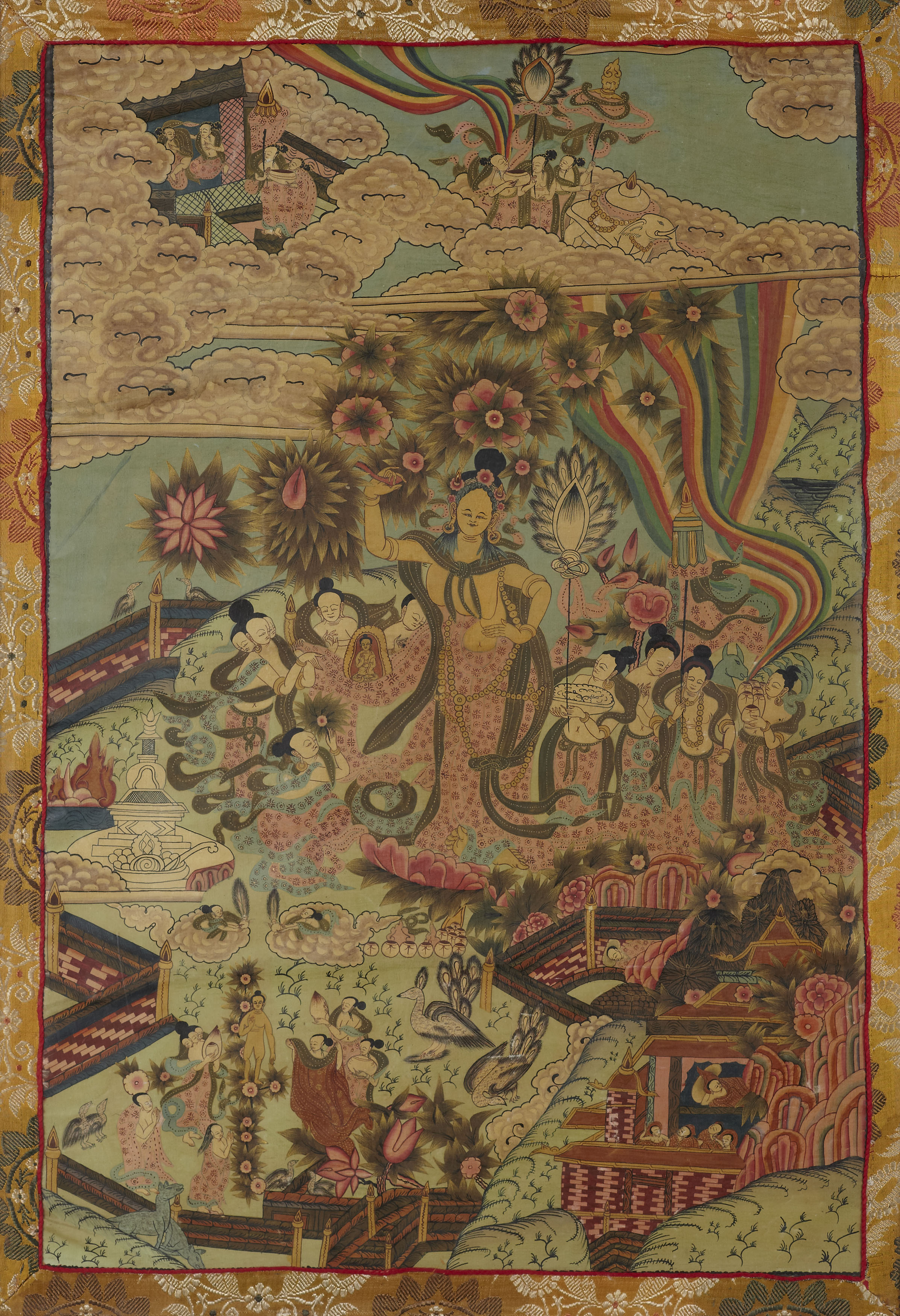 TIBETAN THANKA ON CLOTH