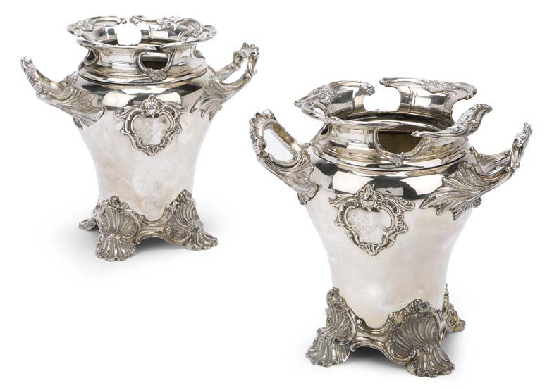 A pair of William IV Sheffield plate wine coolers, circa 1830