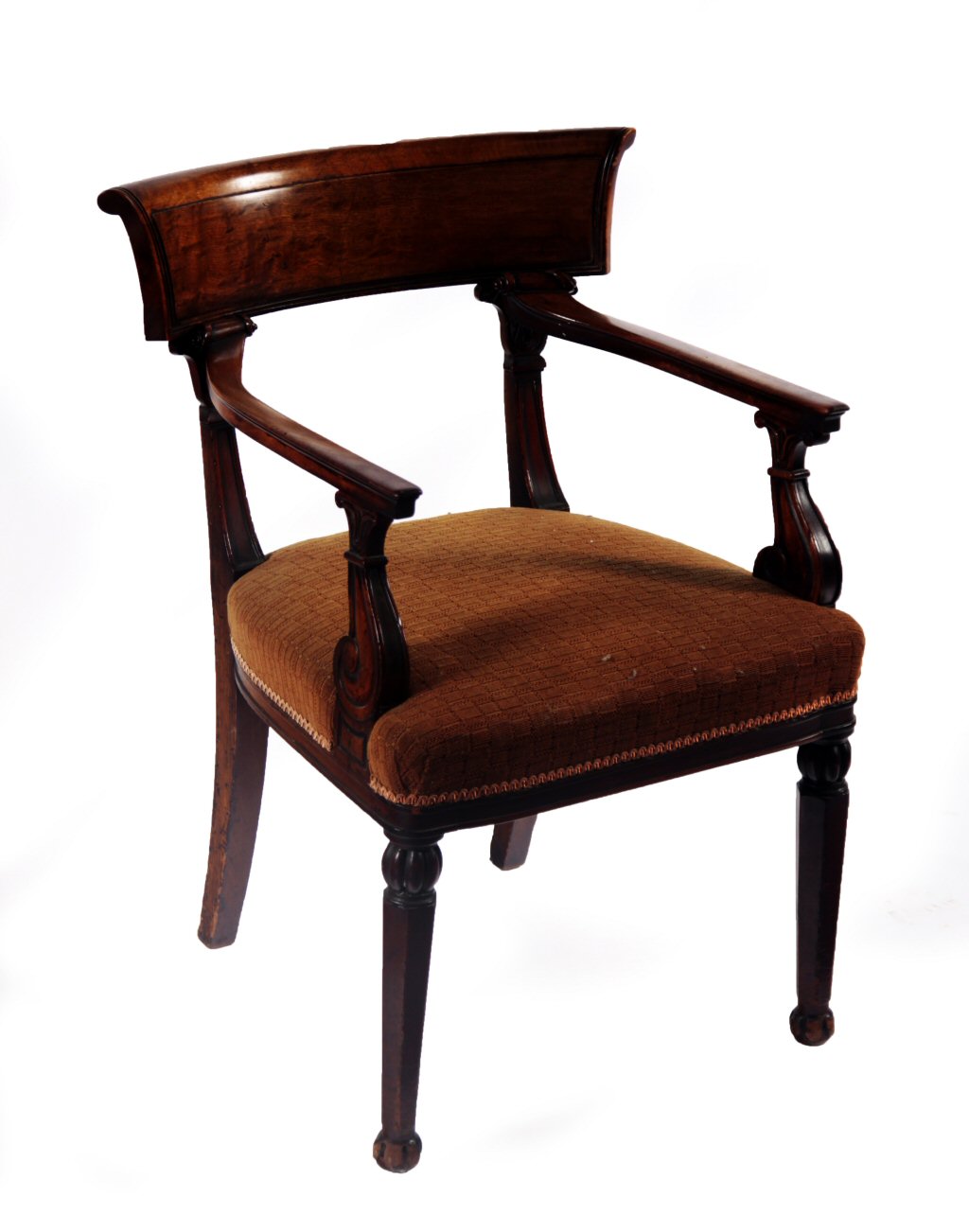 REGENCY MAHOGANY OPEN ARMCHAIR