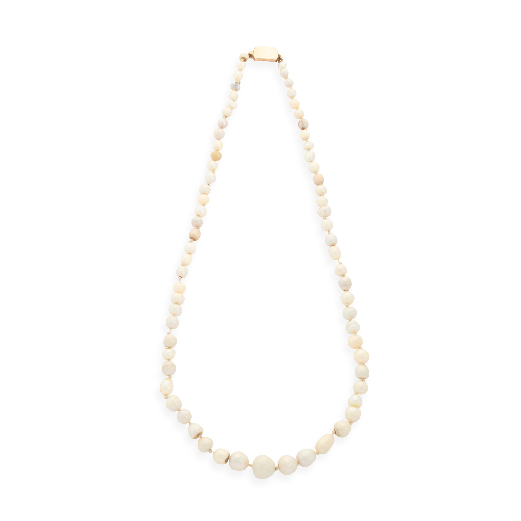 A single-strand Scottish freshwater pearl necklace
