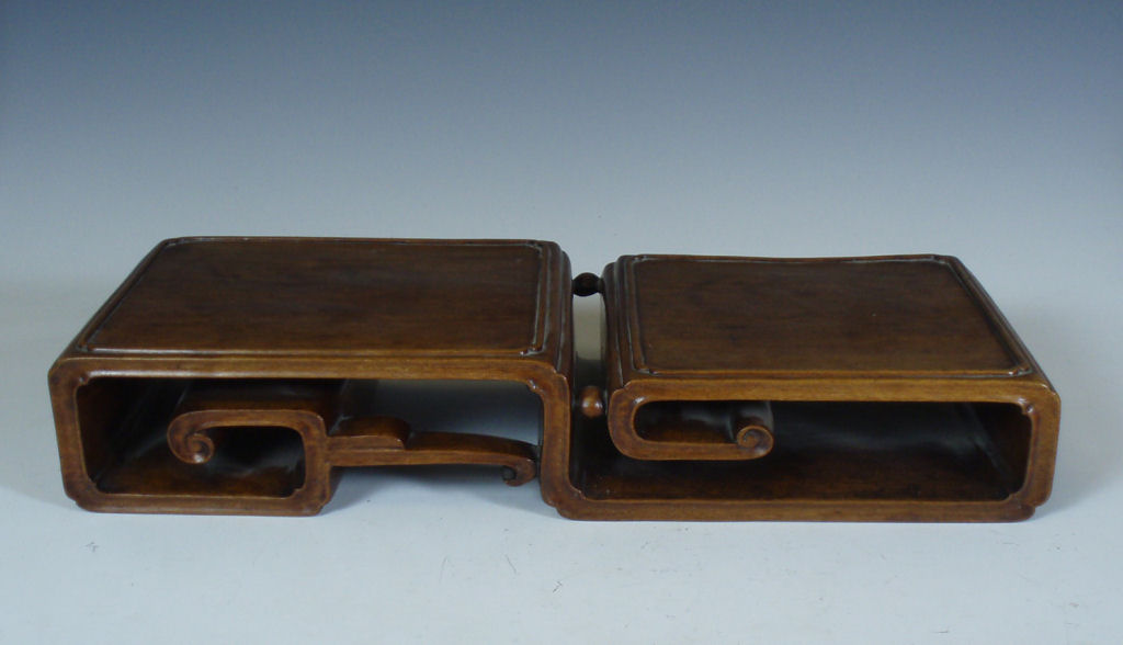 A Chinese harwood double stand, Qing Dynasty