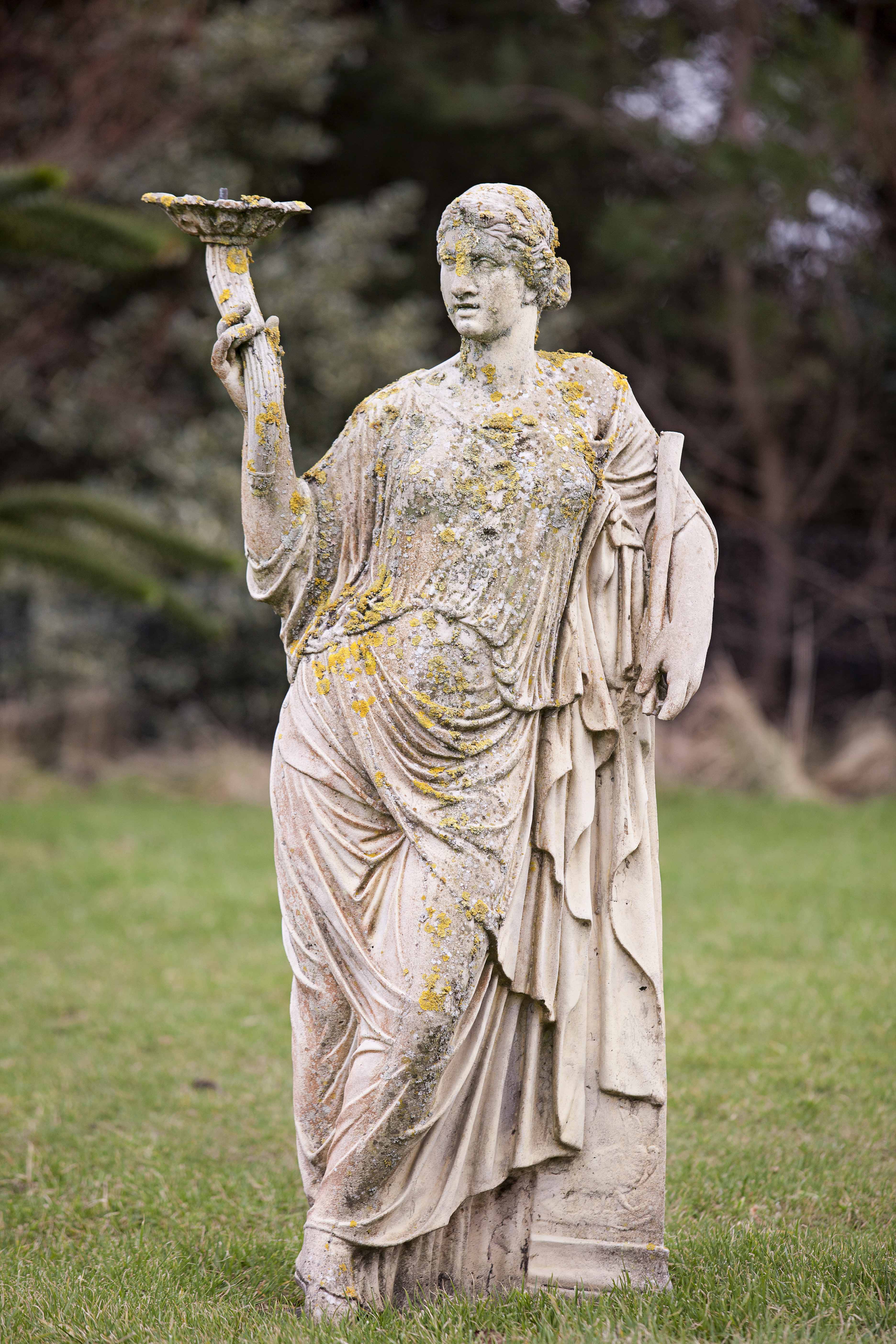 COMPOSITION STONE FIGURE OF A CLASSICAL MAIDEN