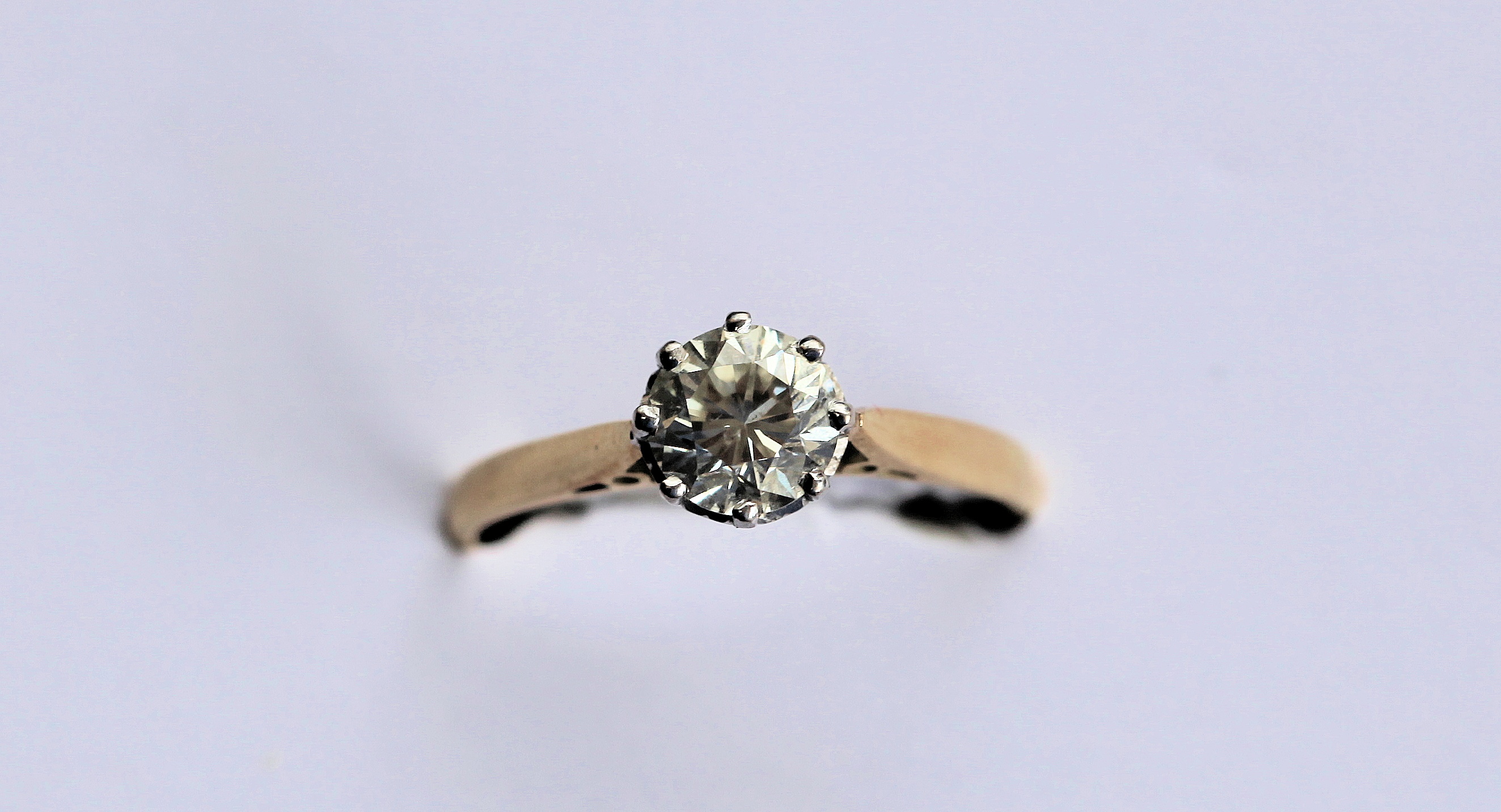 An 18ct gold mounted diamond solitaire ring