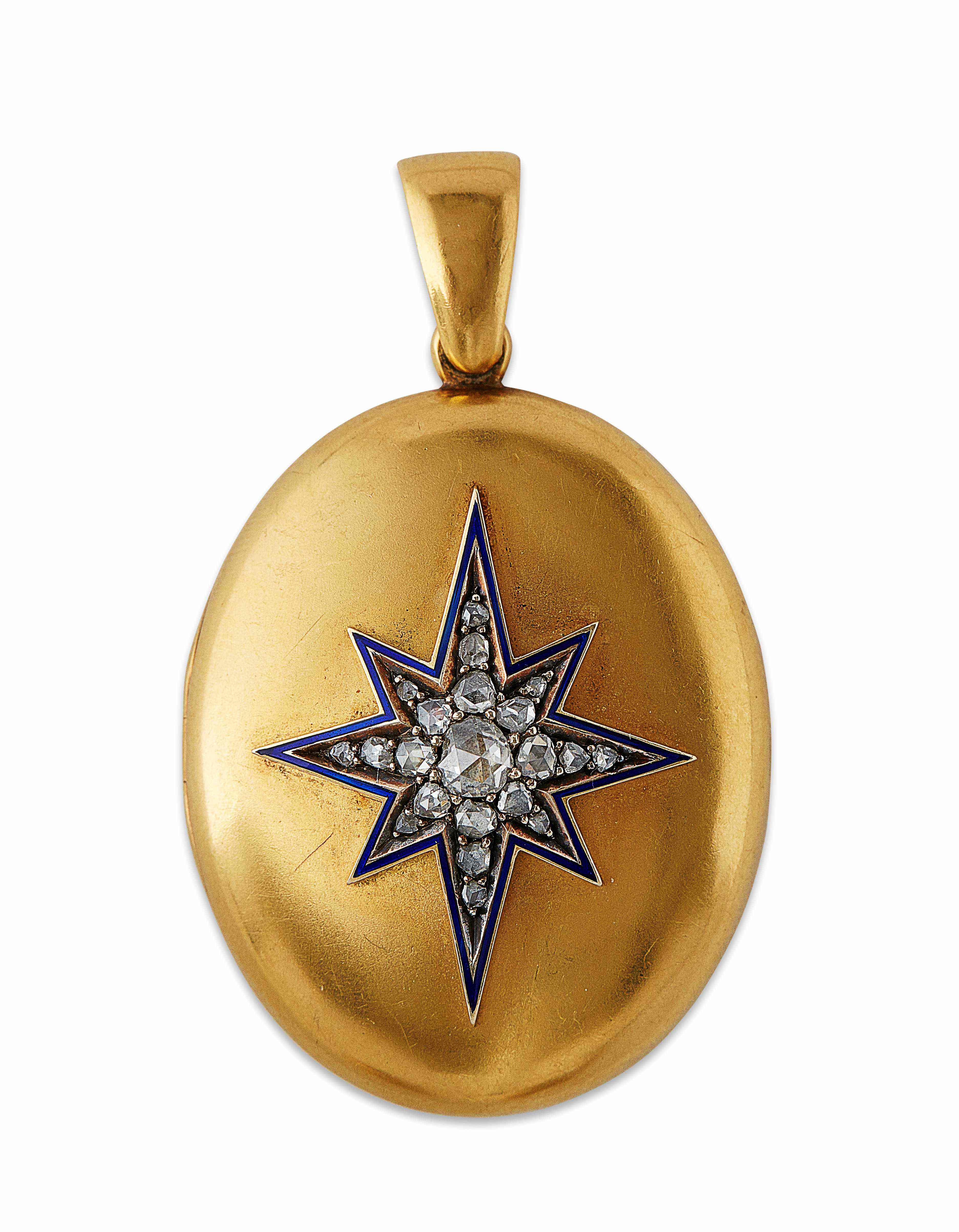 An 18ct gold and diamond set locket