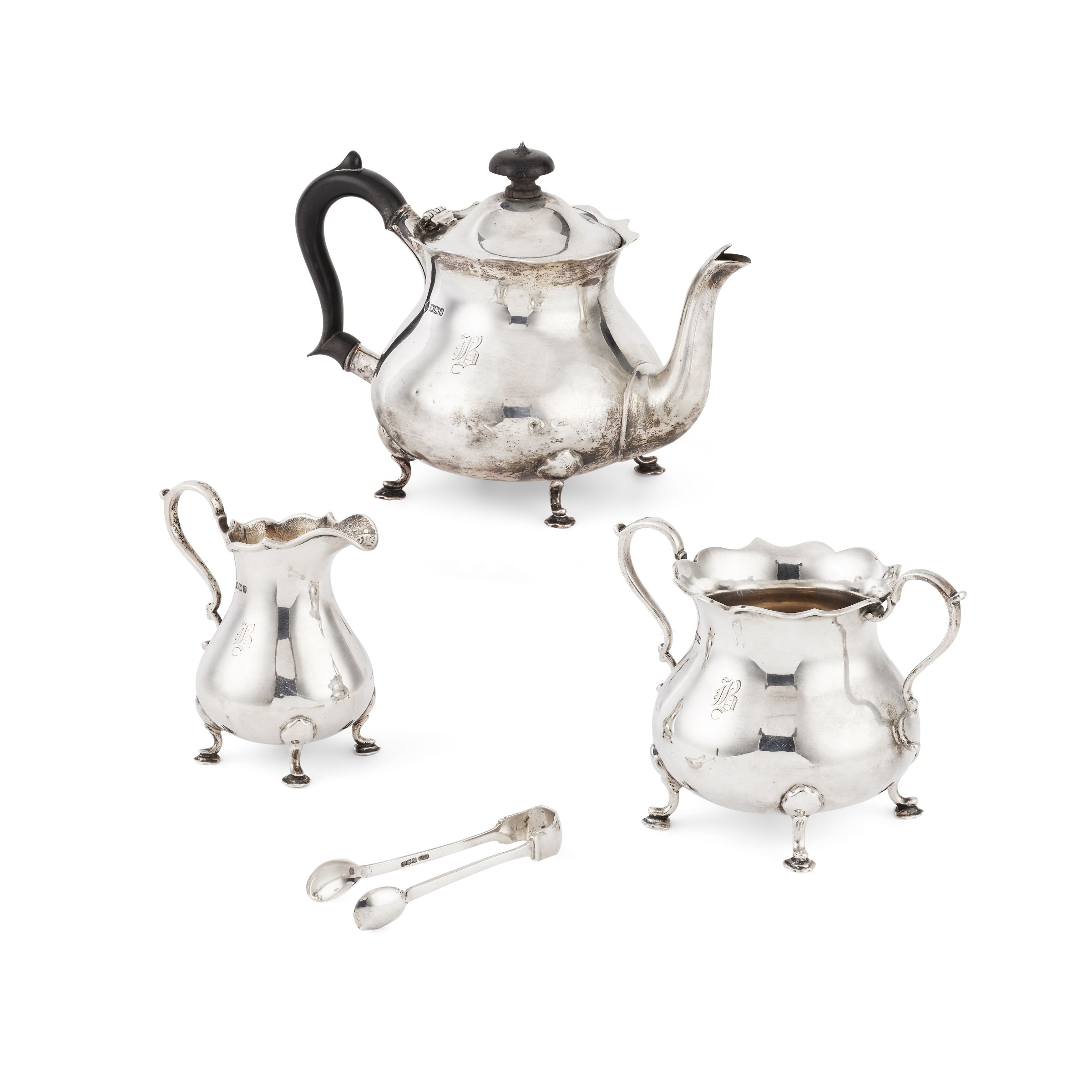 AN EDWARDIAN THREE-PIECE TEA-SERVICE