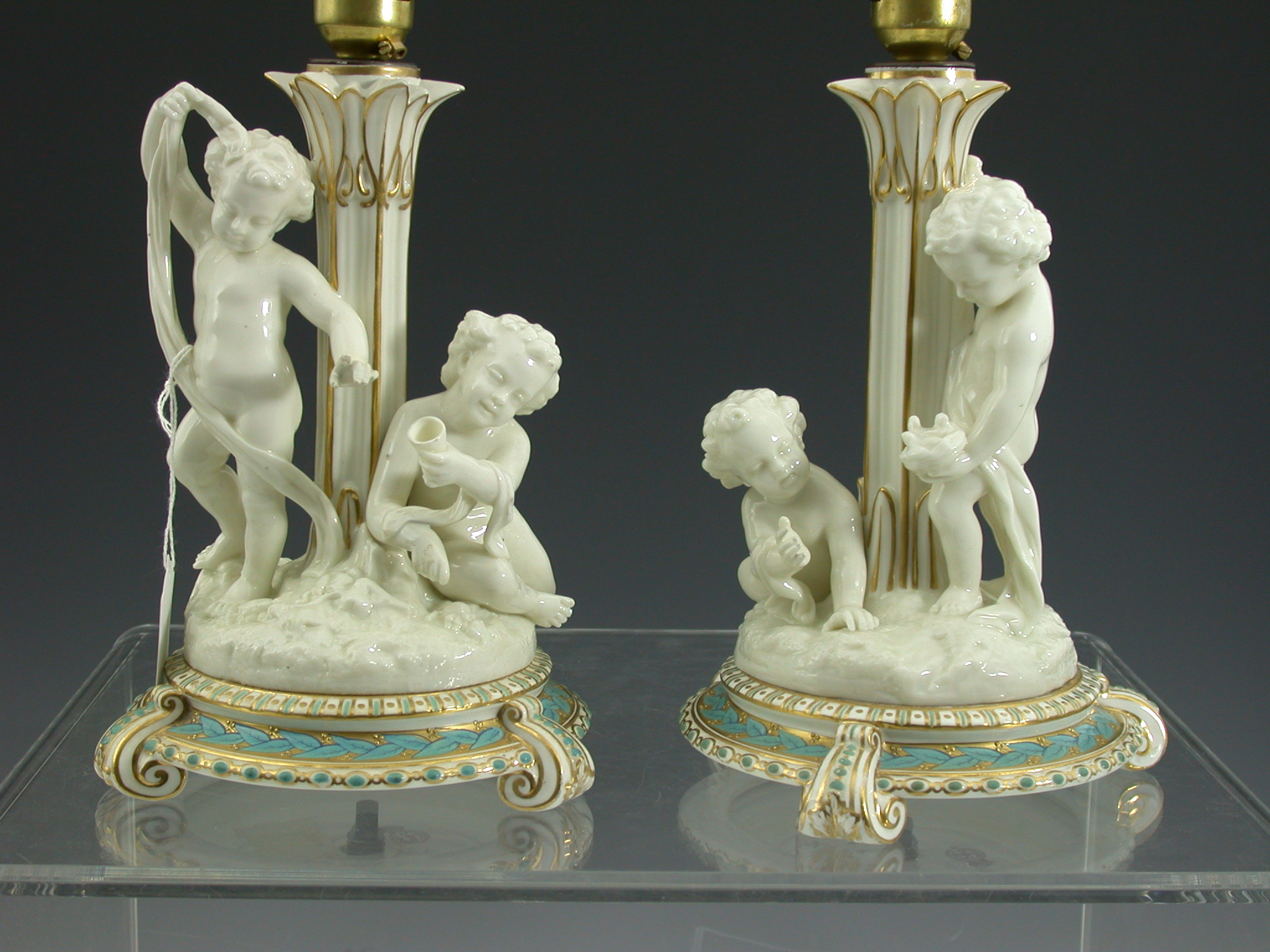 A pair of Worcester table lamps