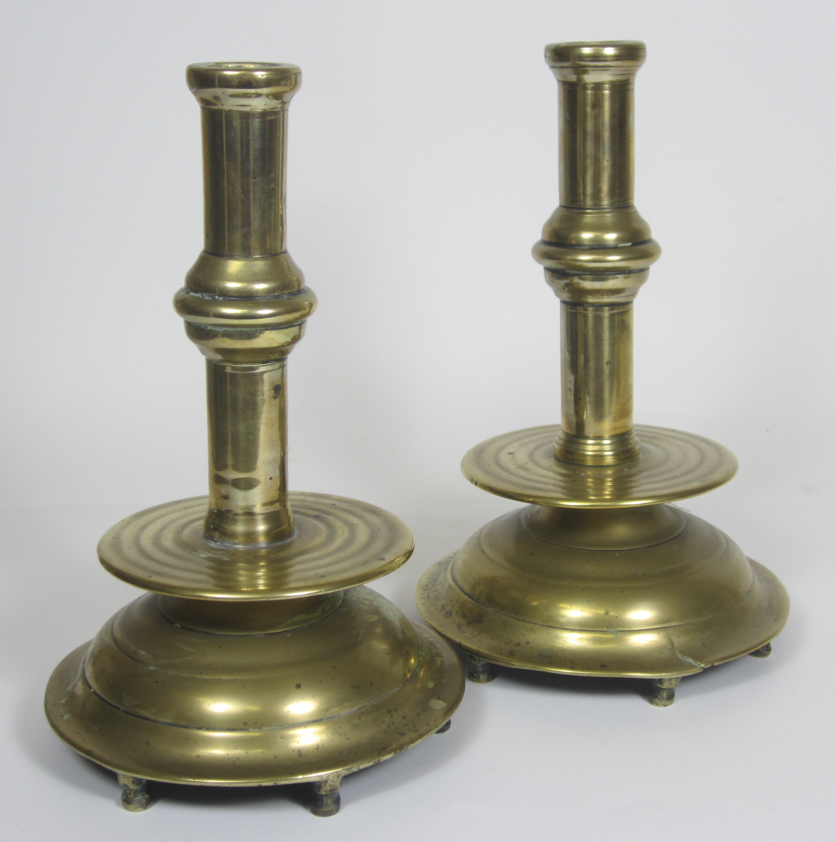 PAIR OF FRENCH BRASS CANDLESTICKS