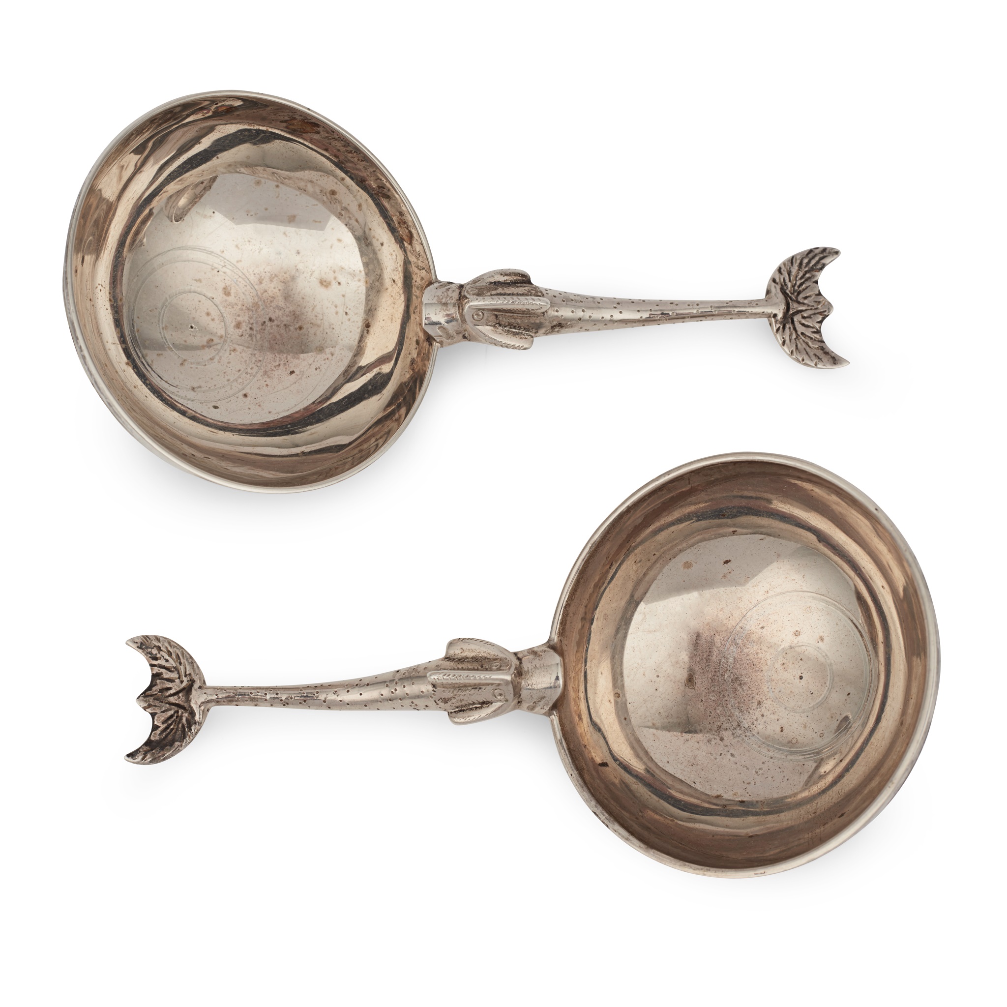 TRAPRAIN TREASURE – A PAIR OF DOLPHIN HANDLED LADLES