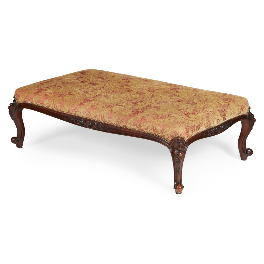 VICTORIAN MAHOGANY FRAMED CENTRE STOOL