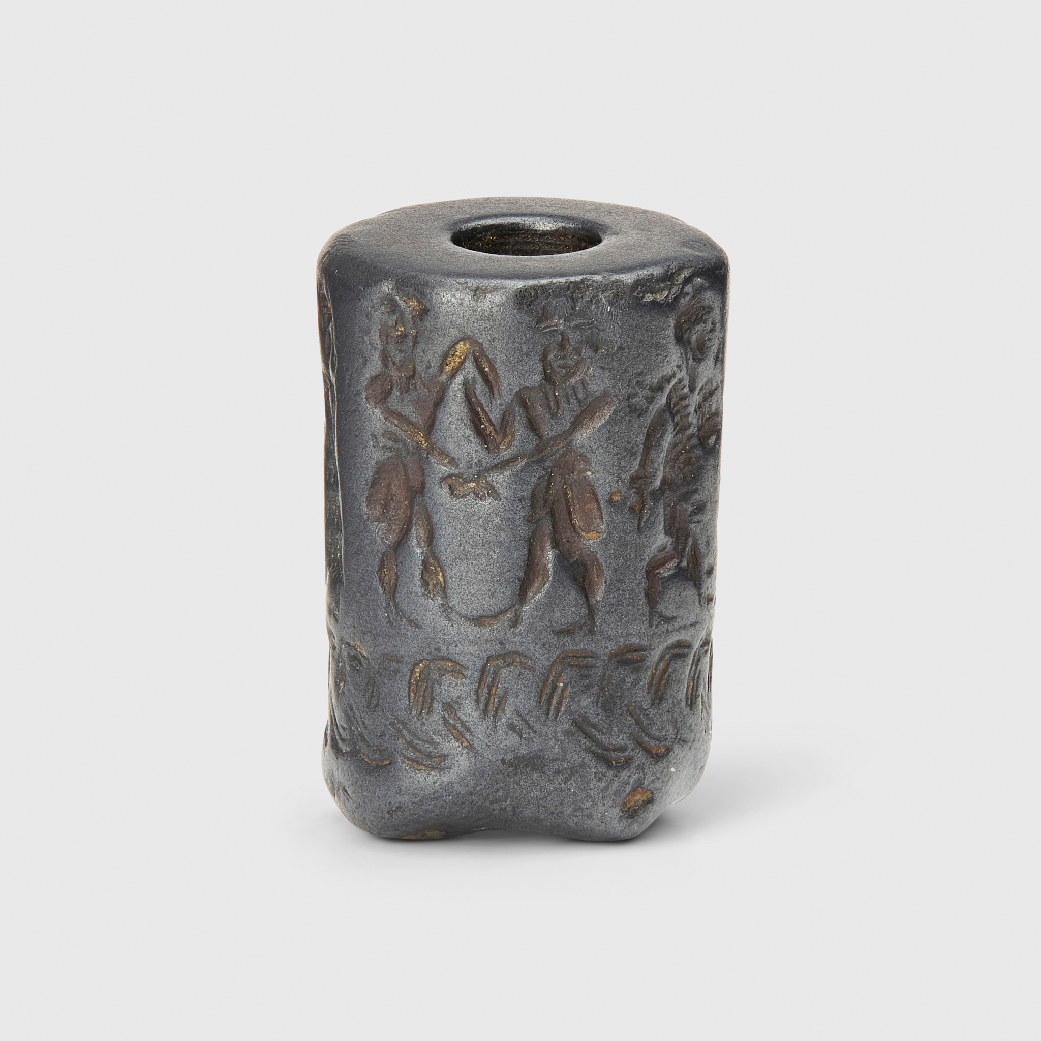 OLD SYRIAN HEMATITE CYLINDER SEAL, ACQUIRED EARLY 20TH CENTURY