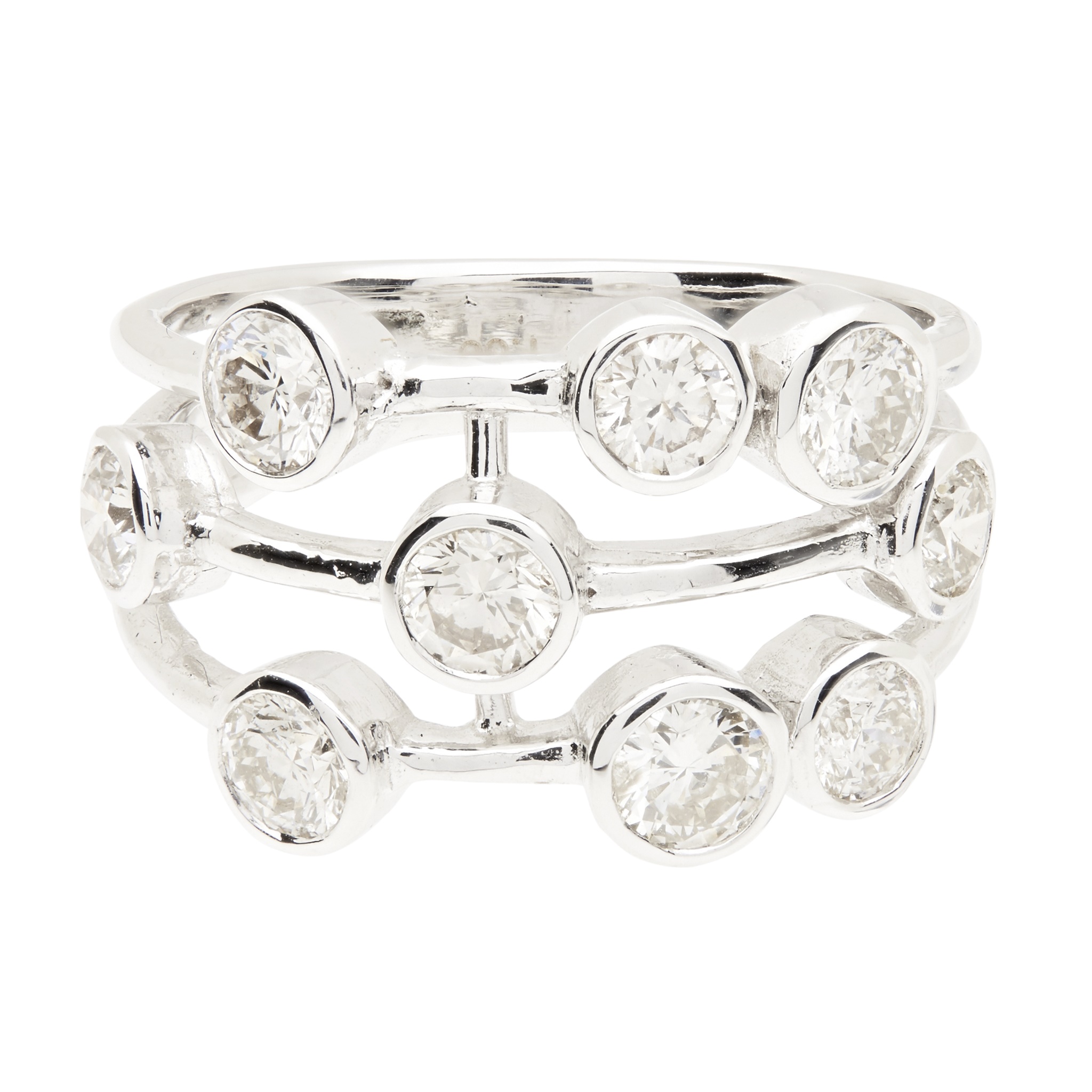 A contemporary diamond set 'Raindance' style ring
