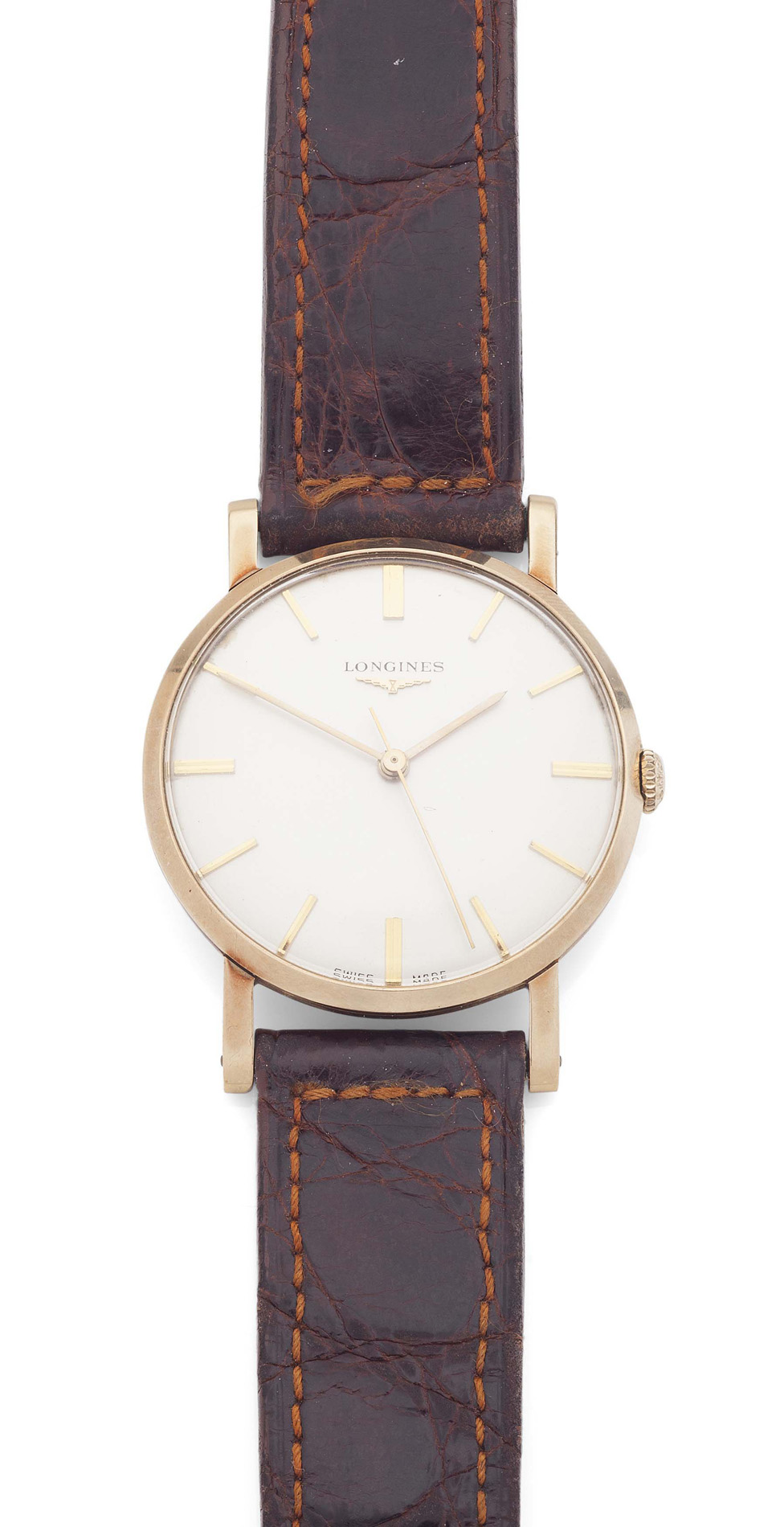 LONGINES - A gentleman's 18ct gold cased wrist watch