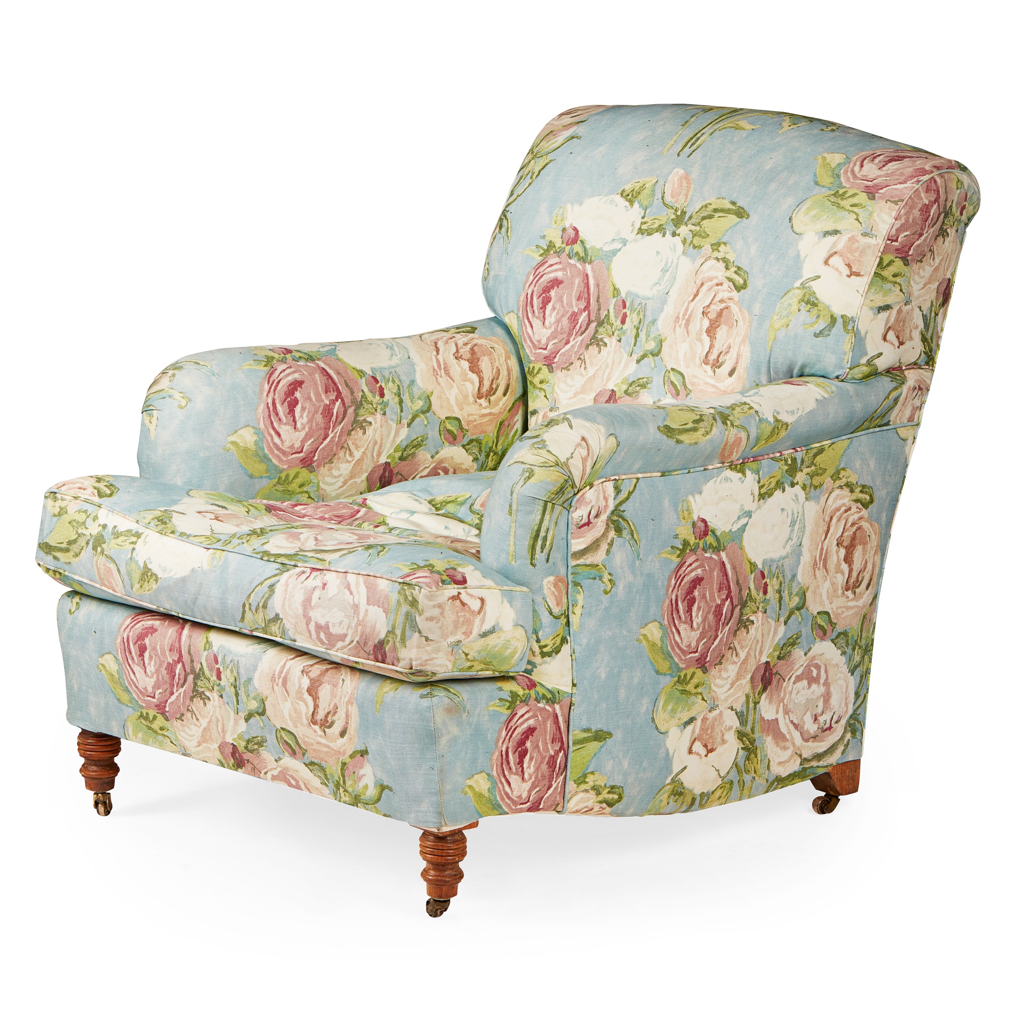 HOWARD STYLE UPHOLSTERED ARMCHAIR