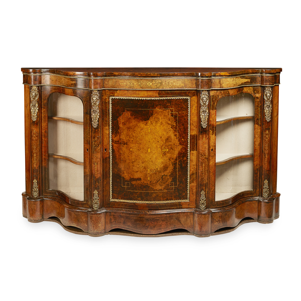 VICTORIAN INLAID WALNUT SIDE CABINET