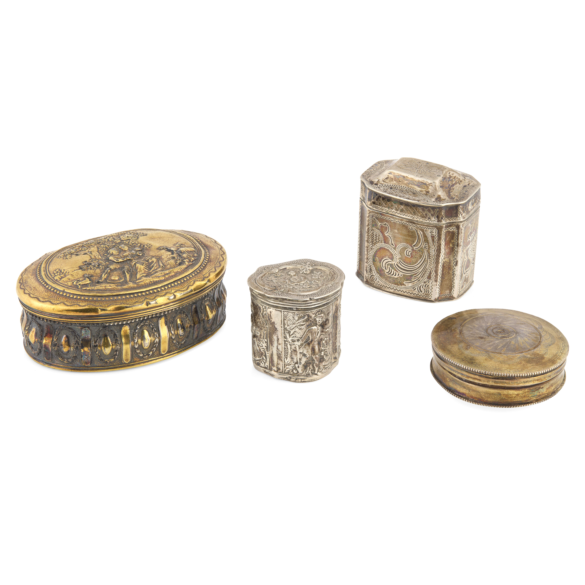 A COLLECTION OF FOUR DUTCH SNUFF BOXES